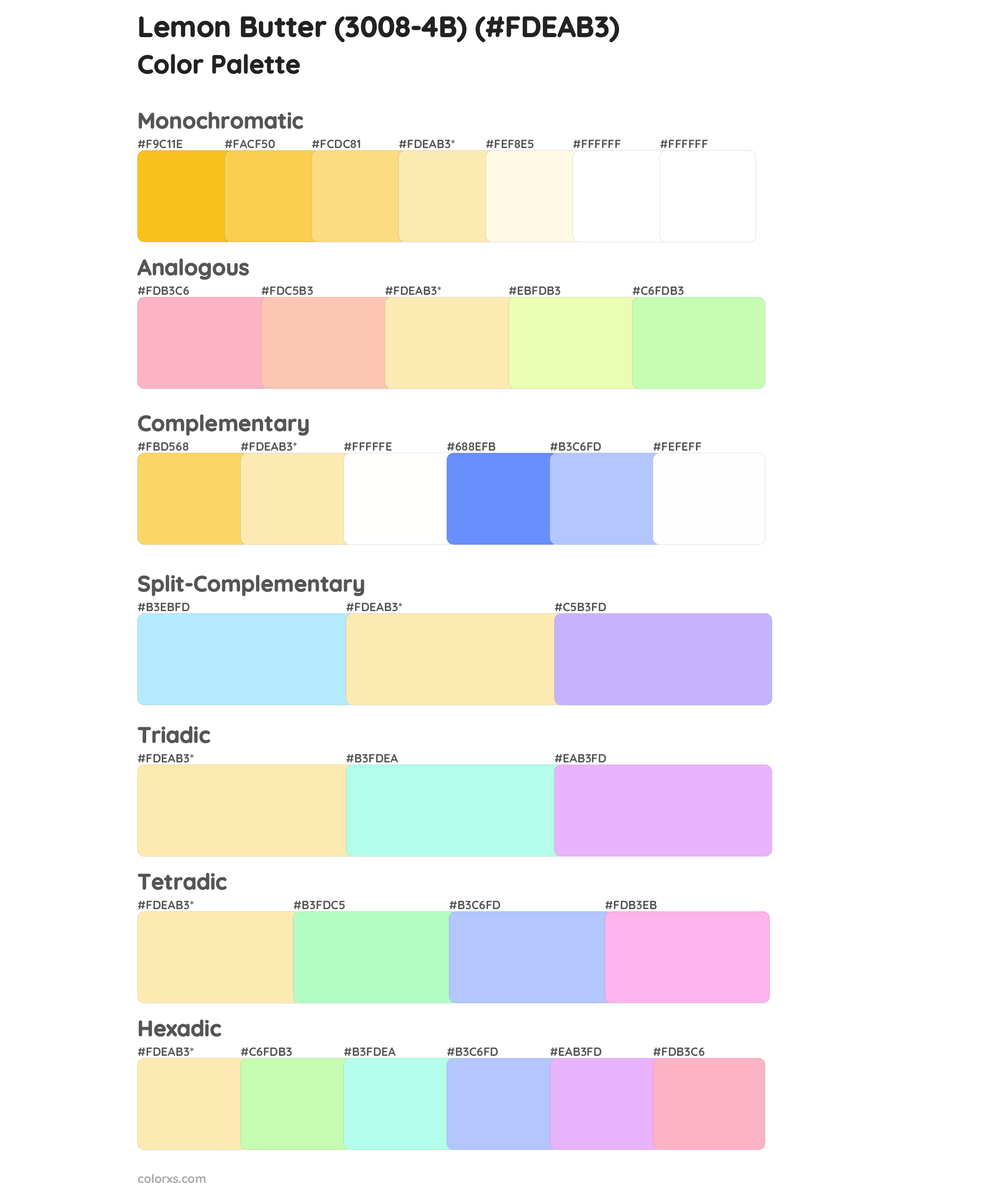 Lemon Butter (3008-4B) Color Scheme Palettes