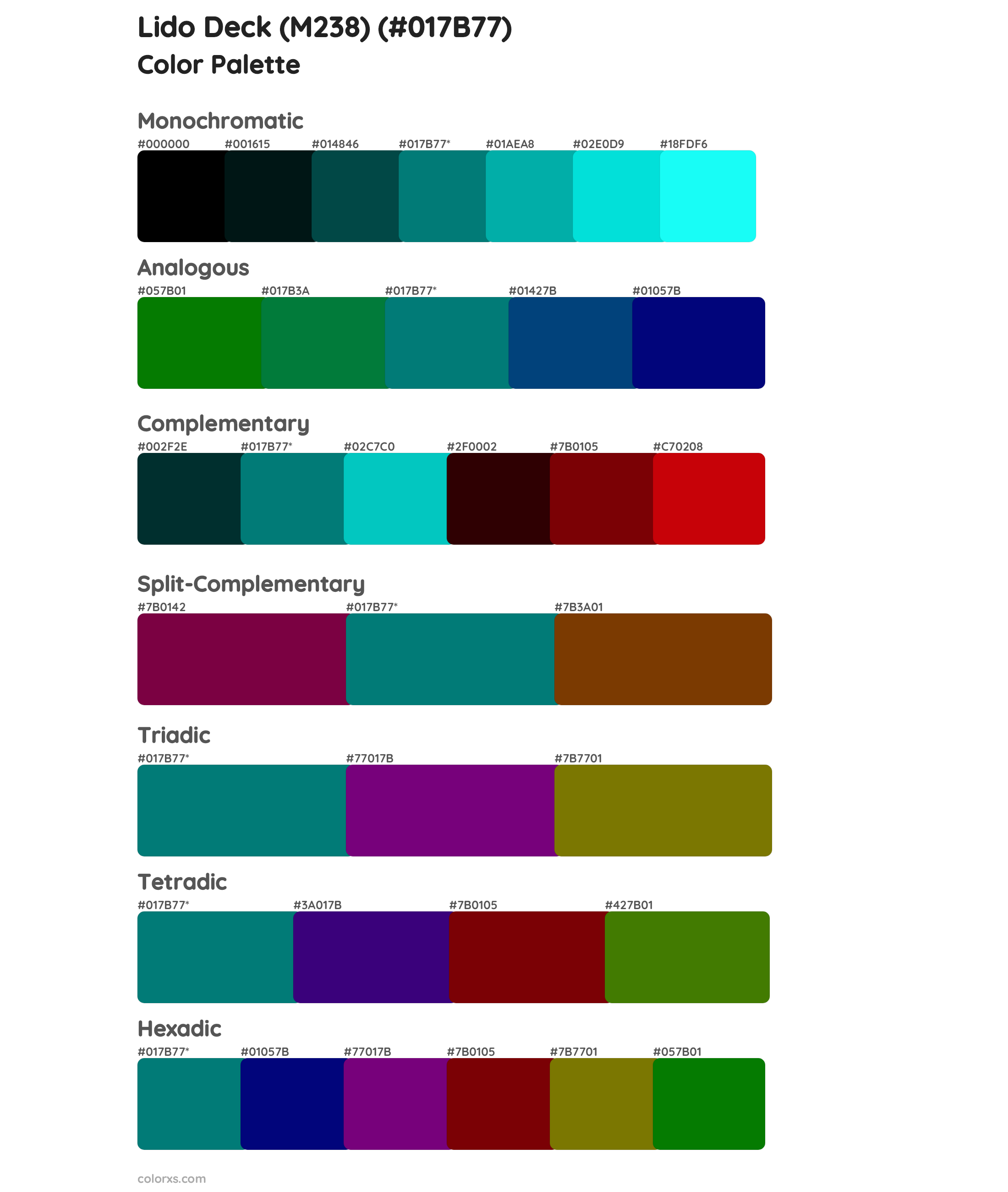 Lido Deck (M238) Color Scheme Palettes