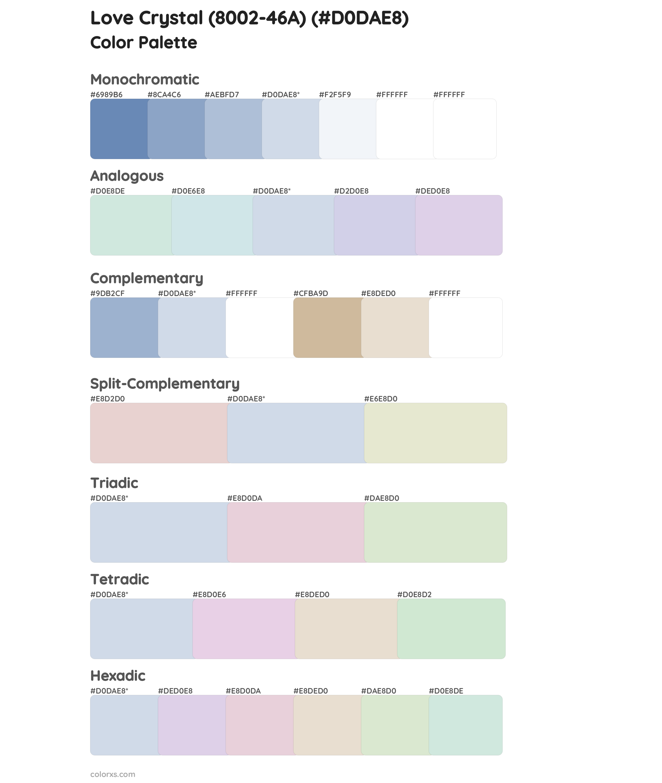 Love Crystal (8002-46A) Color Scheme Palettes