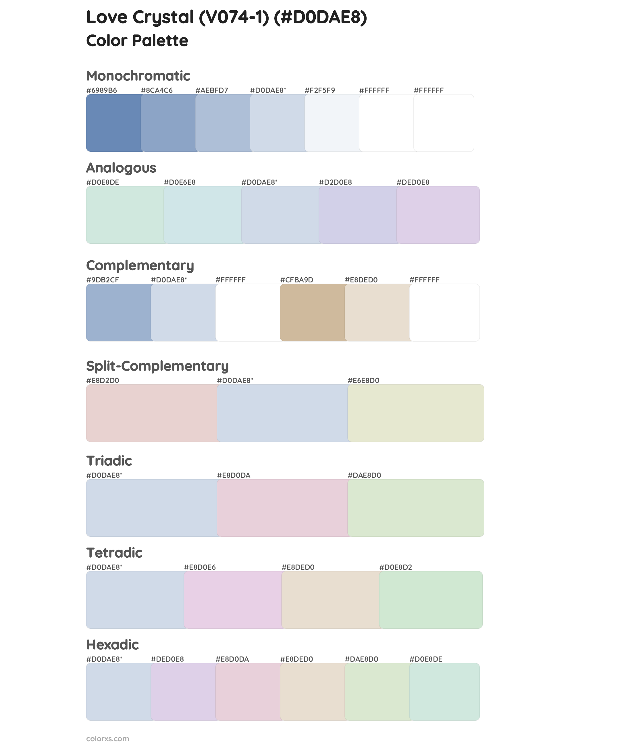 Love Crystal (V074-1) Color Scheme Palettes