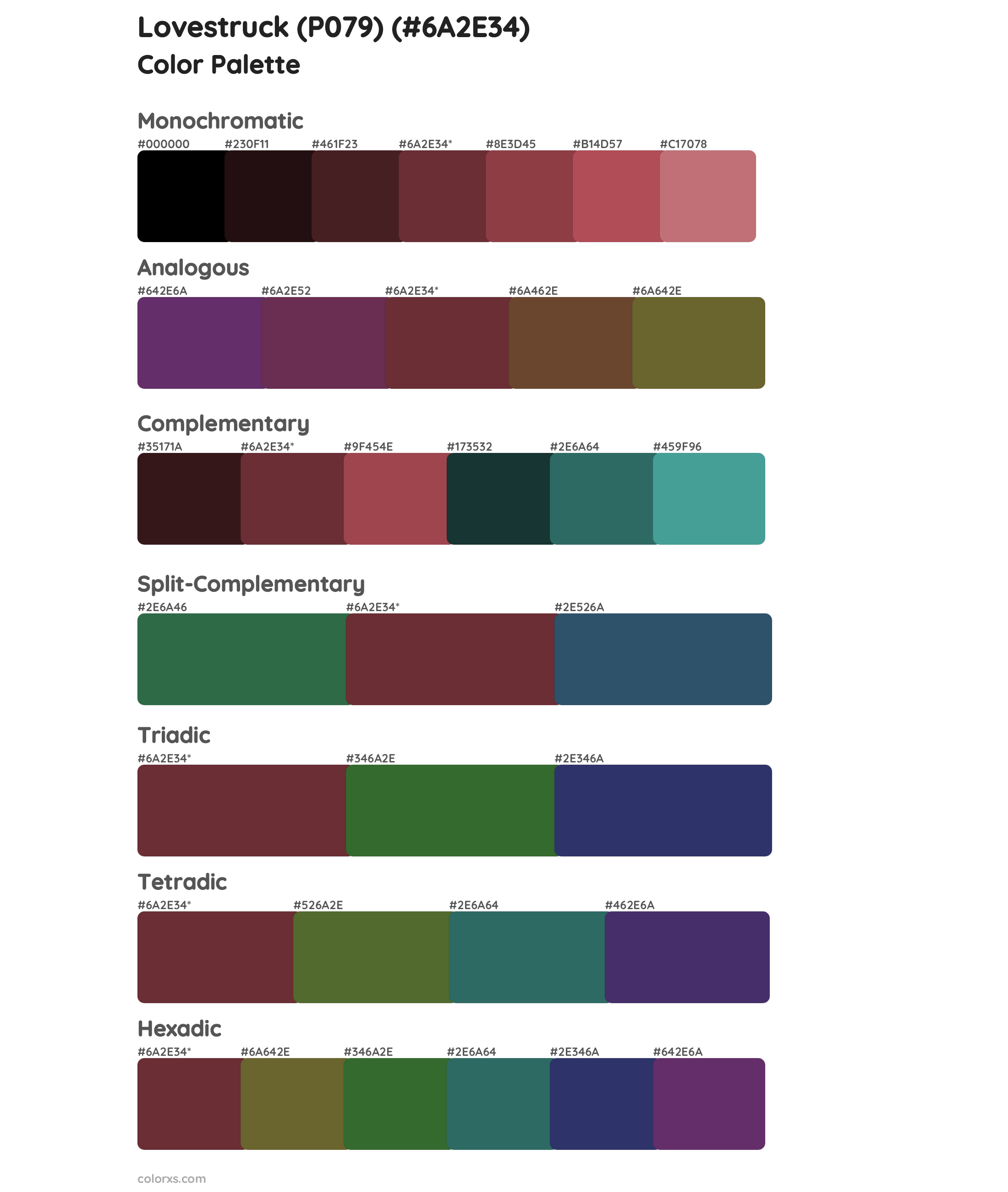 Lovestruck (P079) Color Scheme Palettes