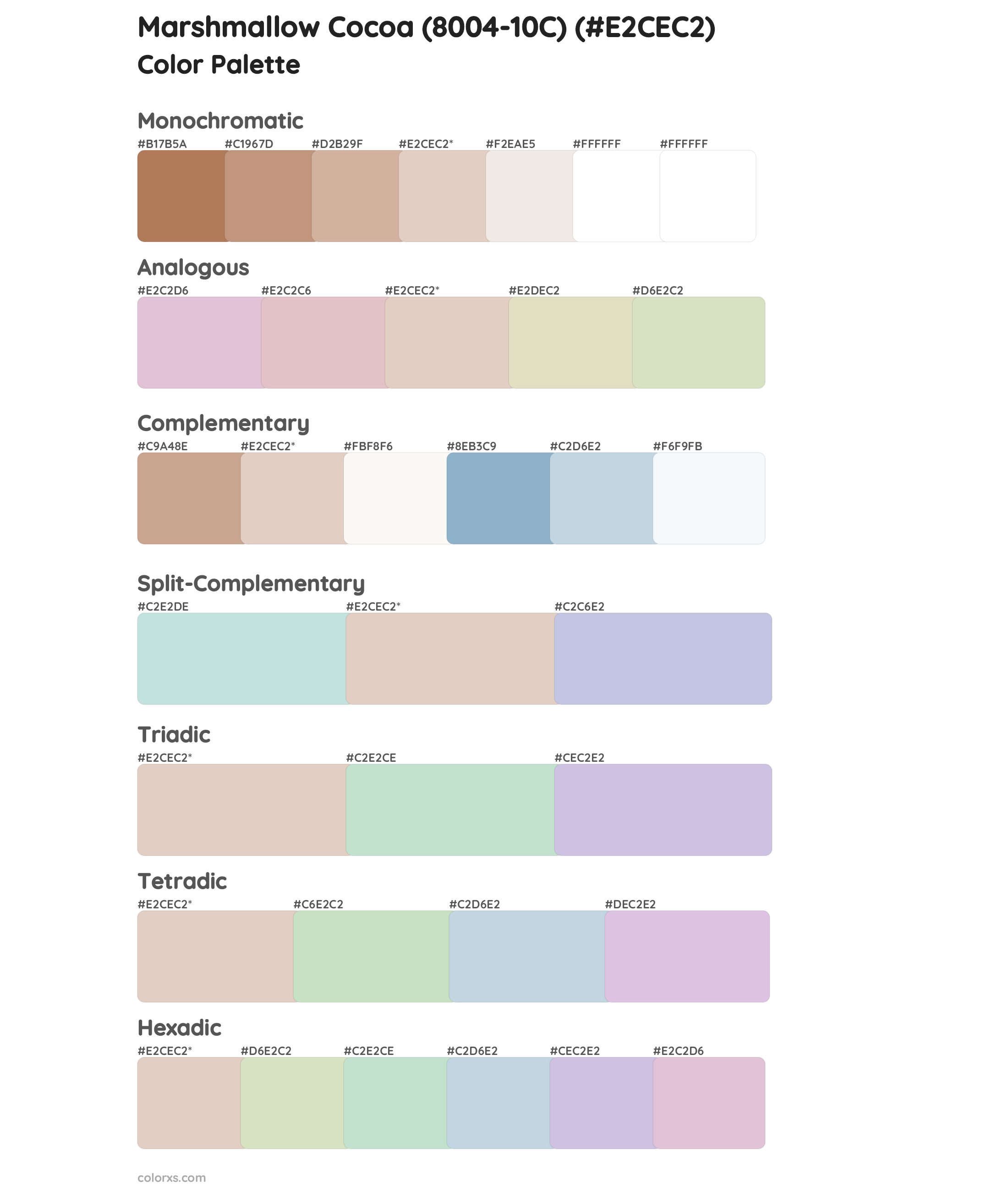 Marshmallow Cocoa (8004-10C) Color Scheme Palettes