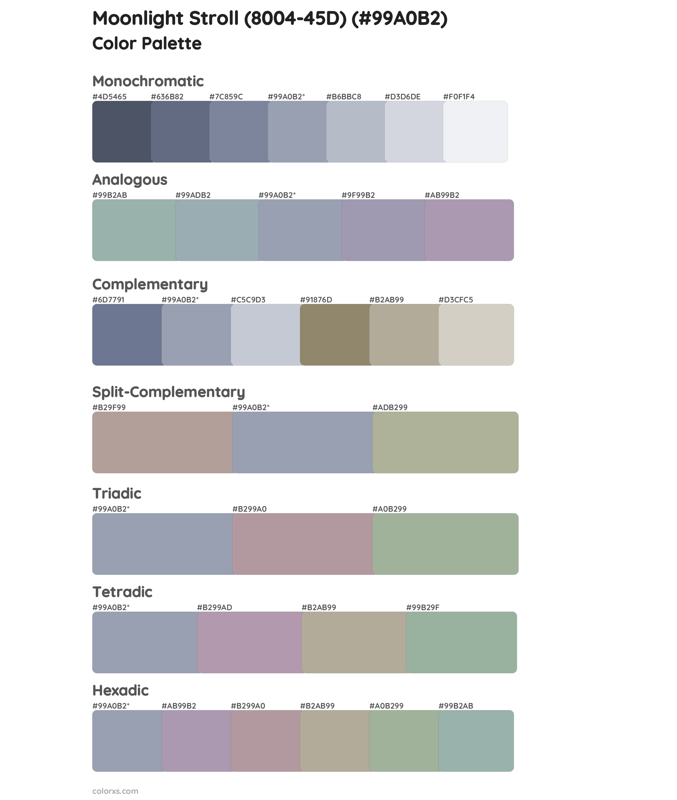 Moonlight Stroll (8004-45D) Color Scheme Palettes