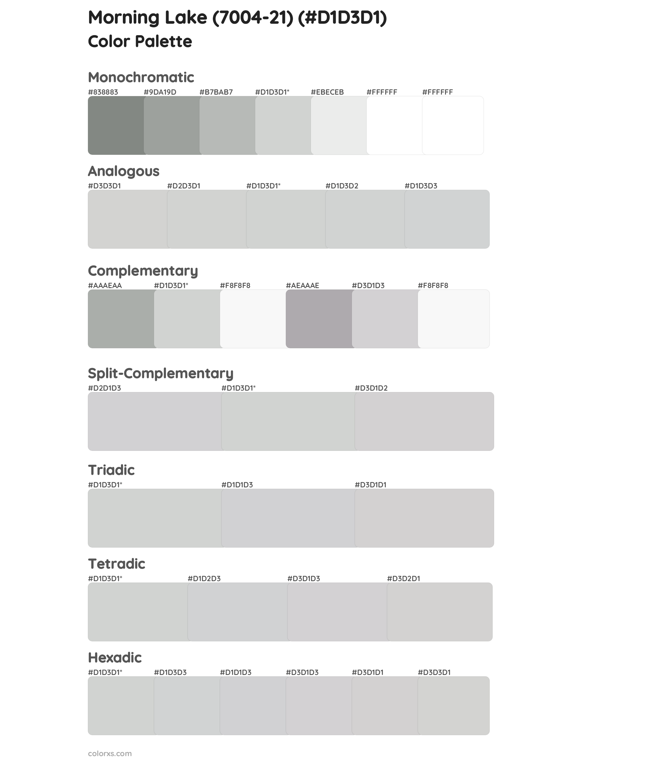 Morning Lake (7004-21) Color Scheme Palettes