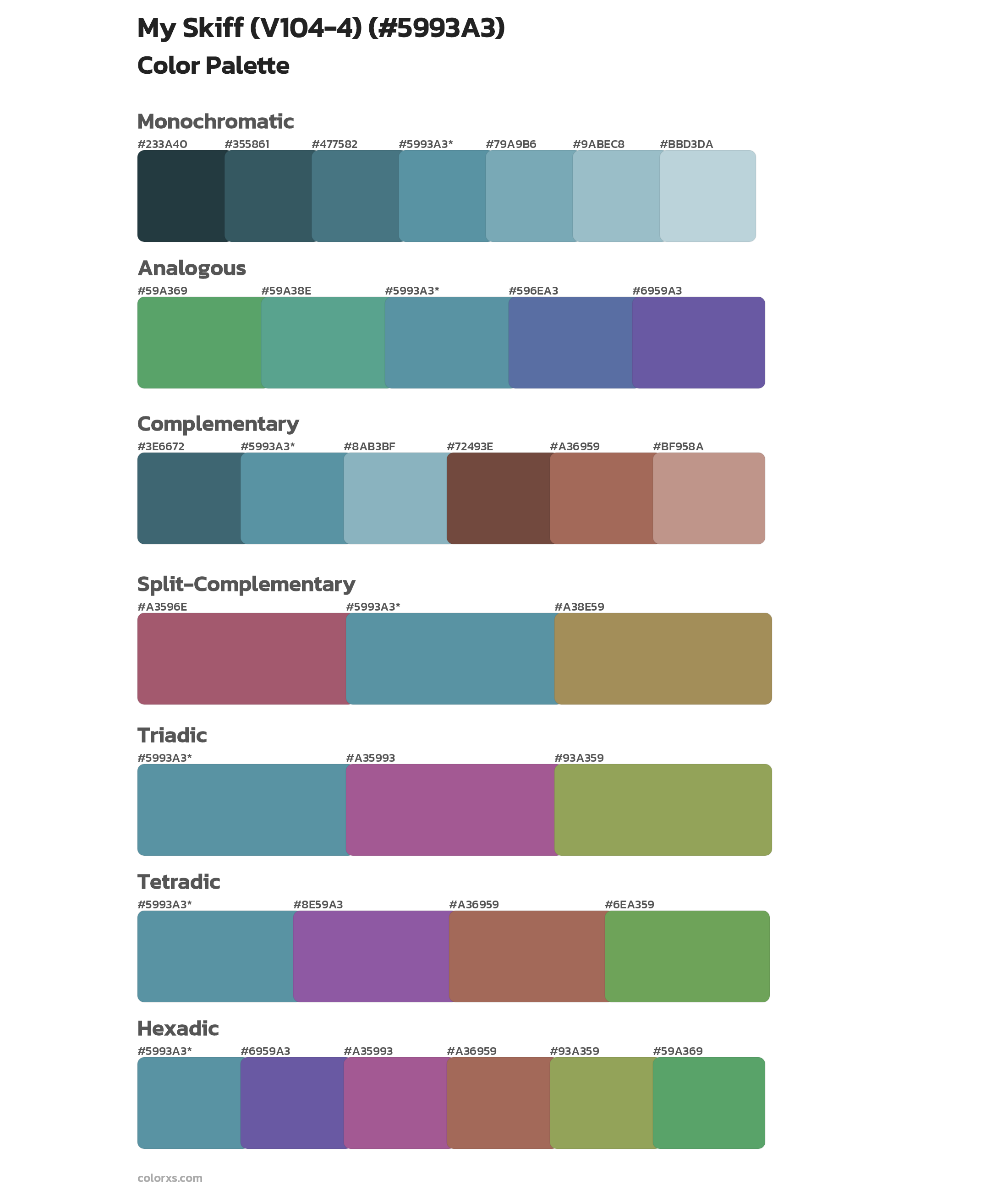 My Skiff (V104-4) Color Scheme Palettes