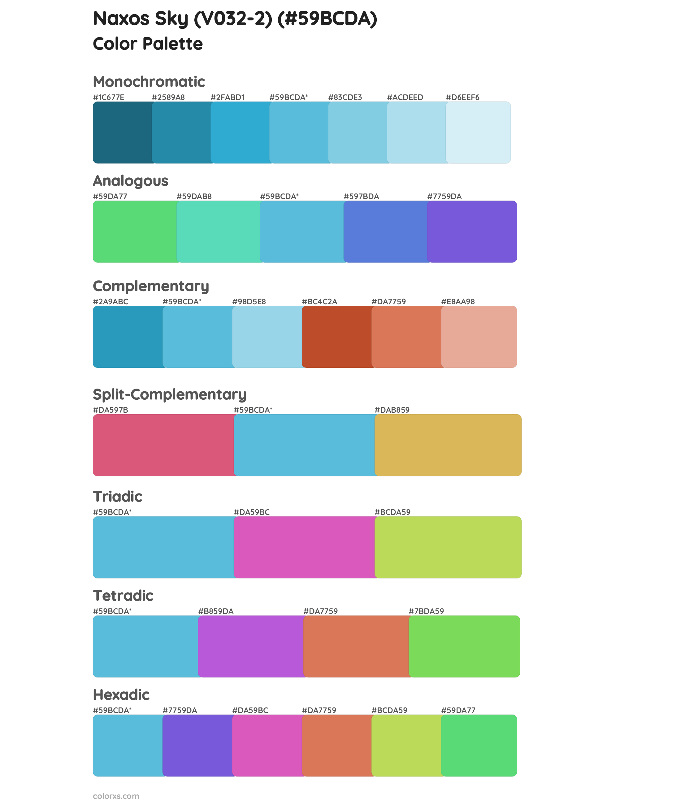 Naxos Sky (V032-2) Color Scheme Palettes