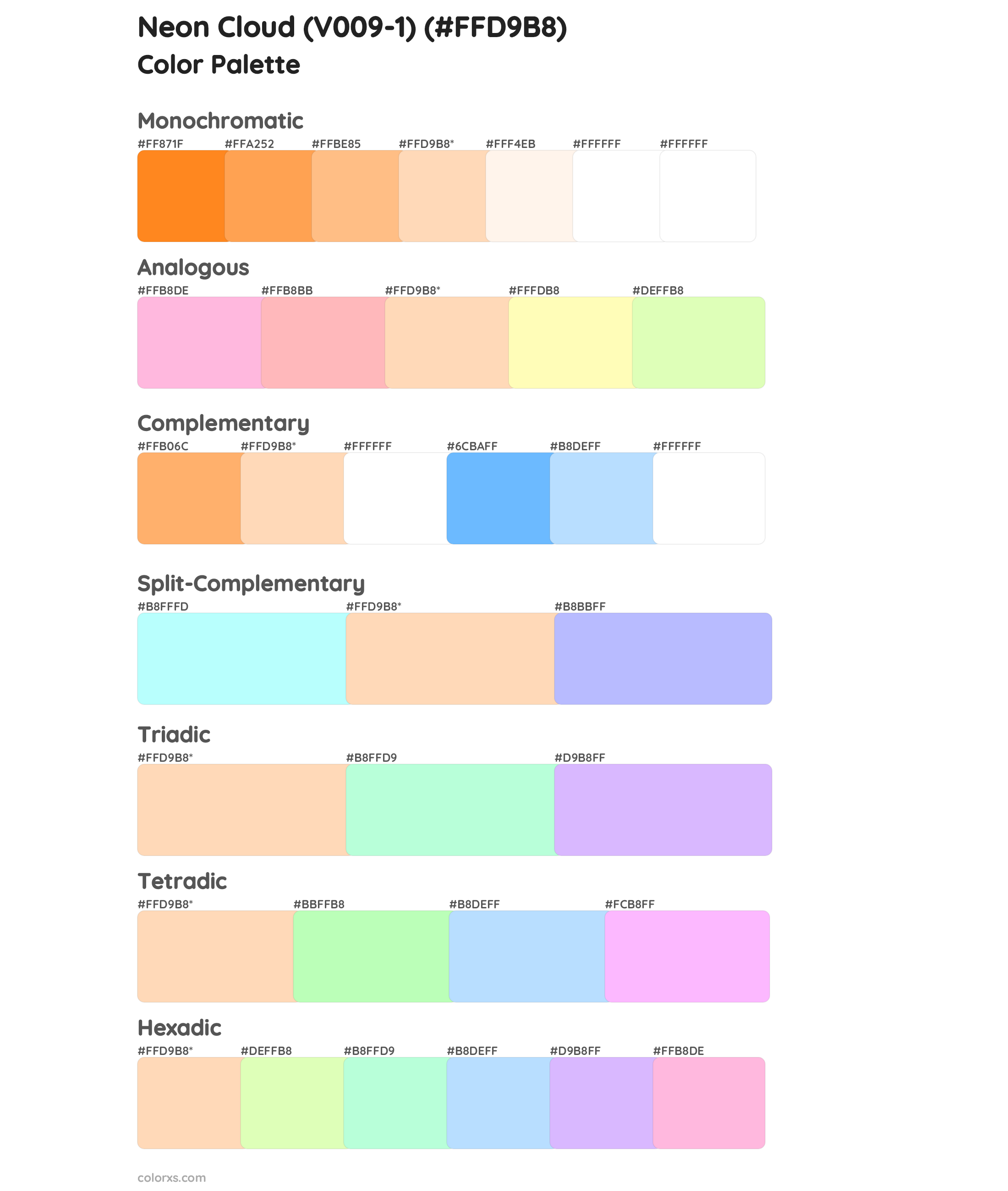 Neon Cloud (V009-1) Color Scheme Palettes