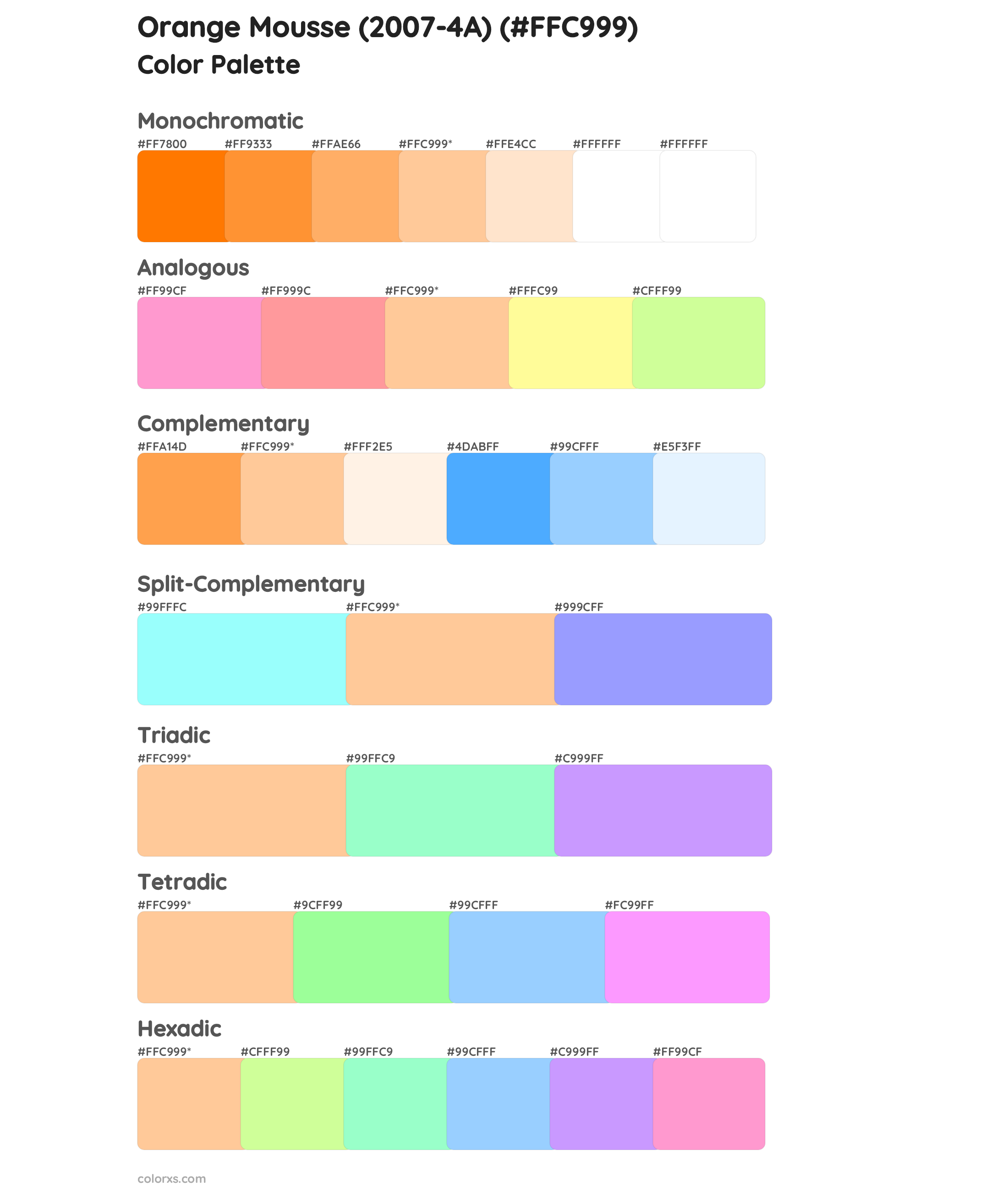 Orange Mousse (2007-4A) Color Scheme Palettes