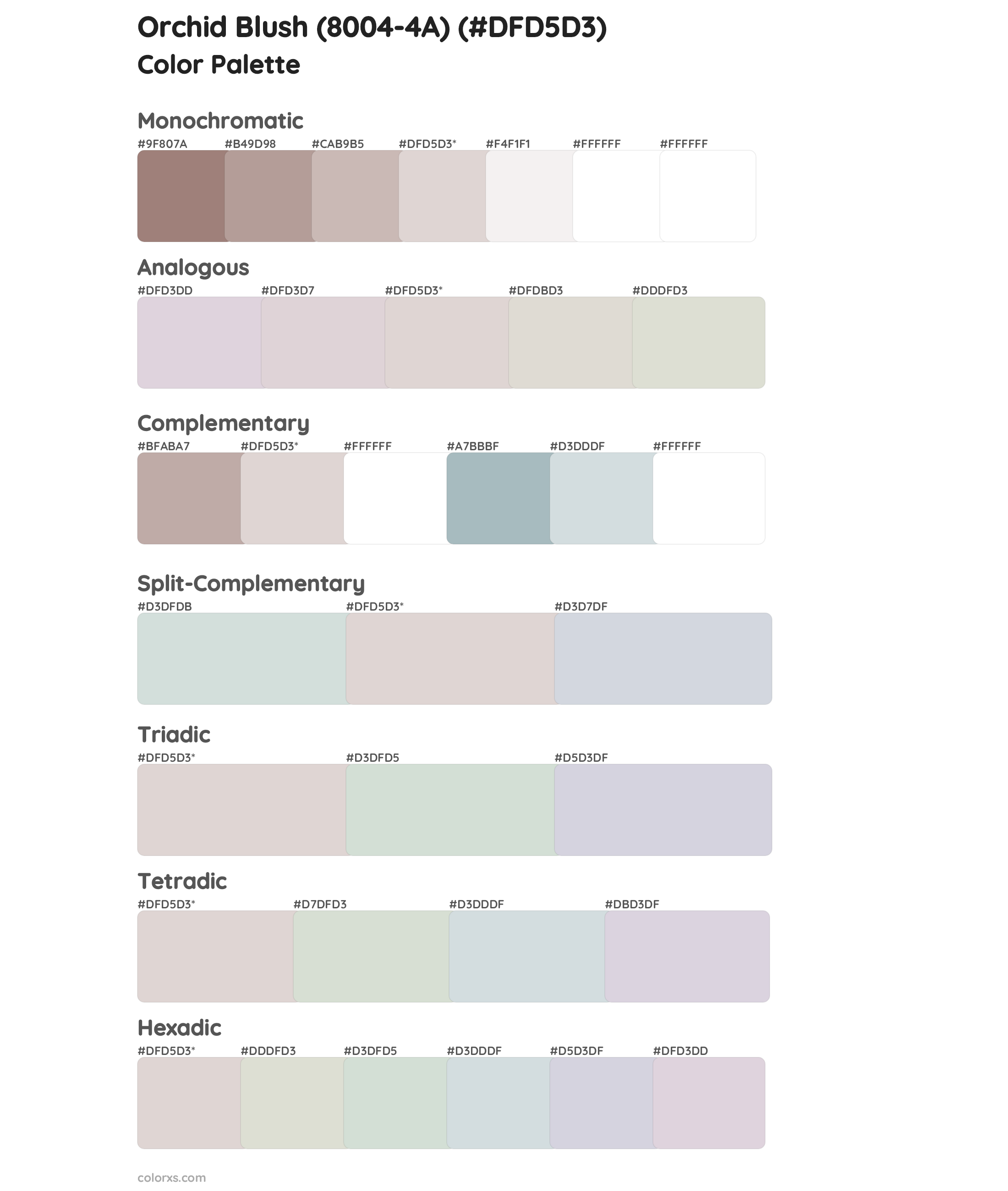 Orchid Blush (8004-4A) Color Scheme Palettes