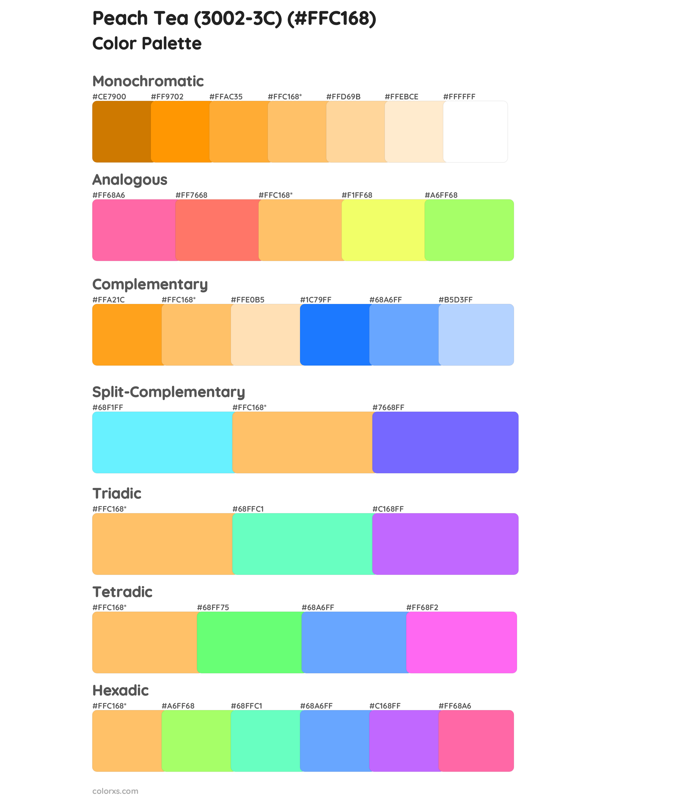 Peach Tea (3002-3C) Color Scheme Palettes