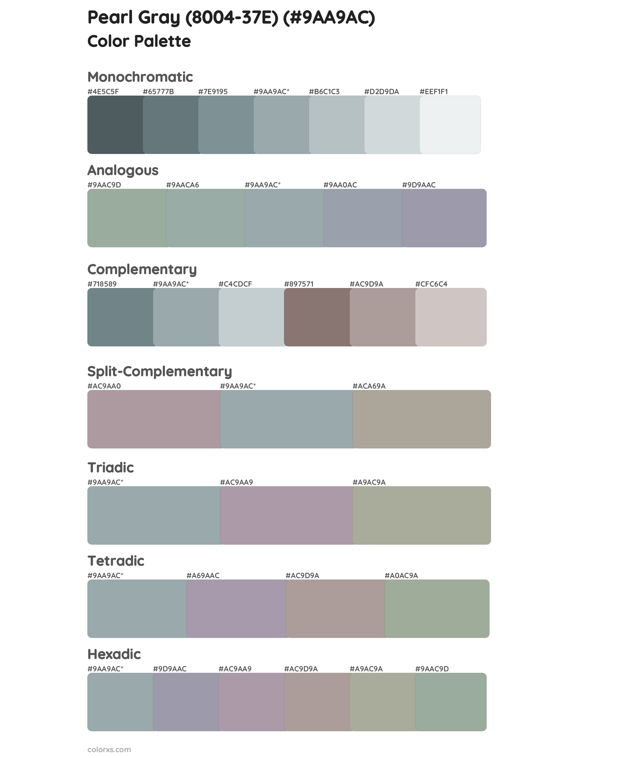 Pearl Gray (8004-37E) Color Scheme Palettes