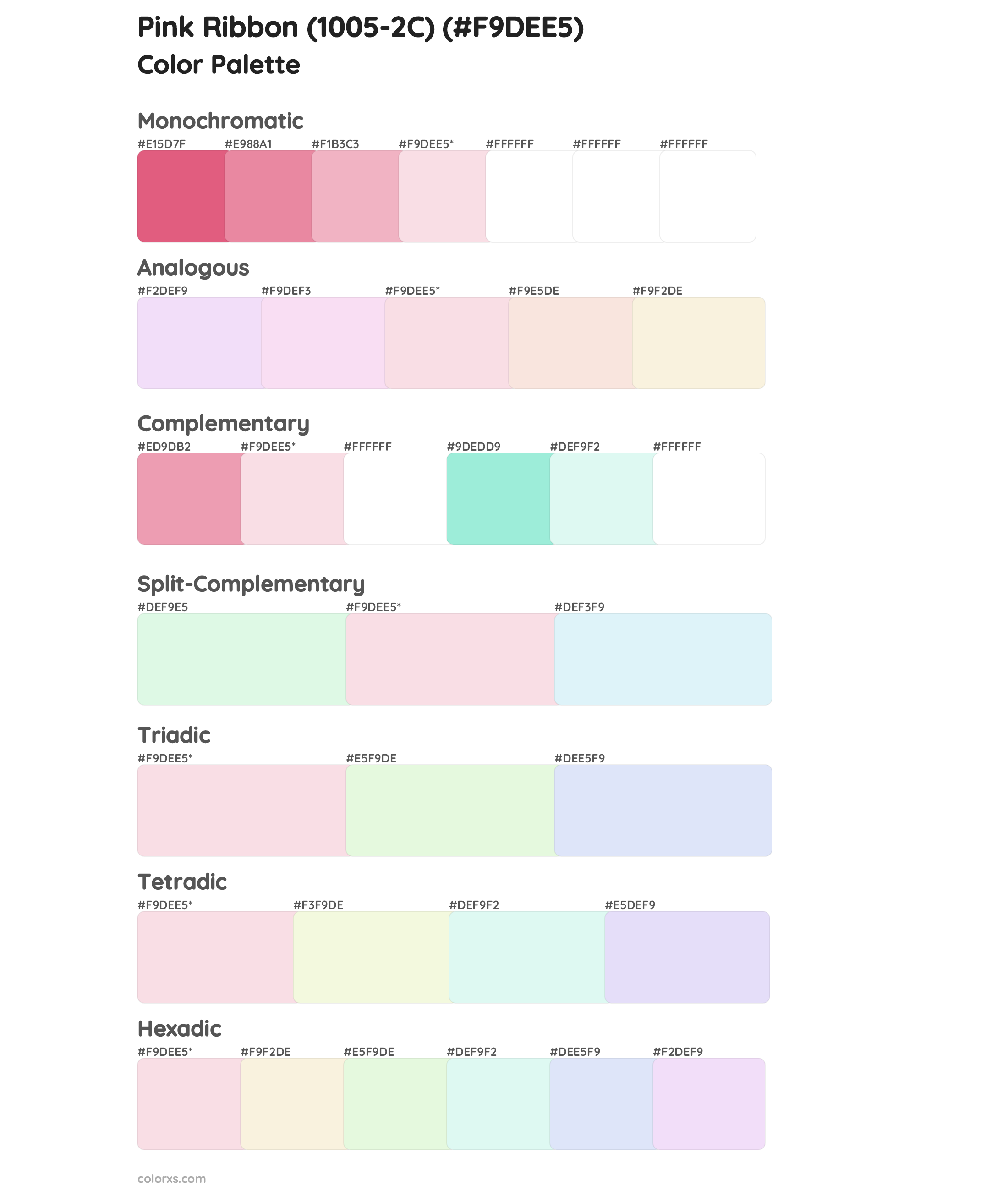 Pink Ribbon (1005-2C) Color Scheme Palettes