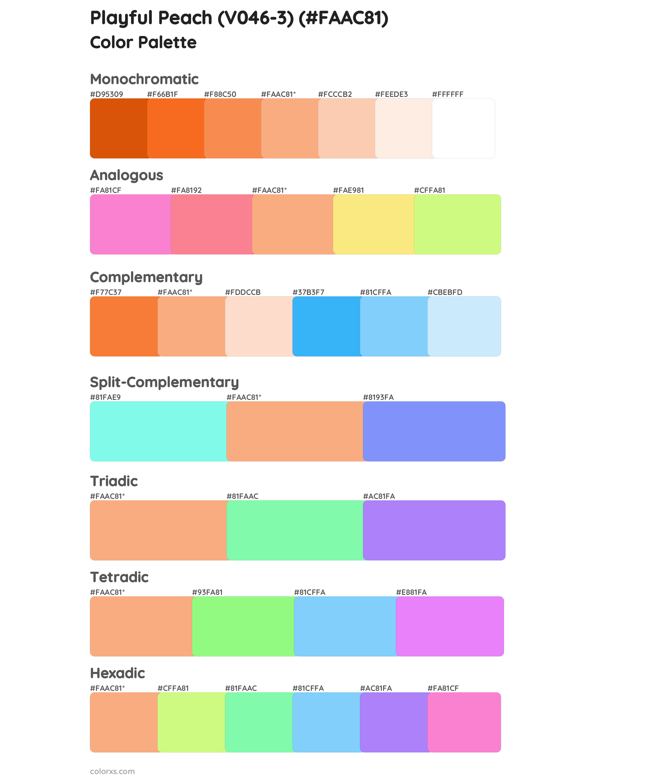 Playful Peach (V046-3) Color Scheme Palettes