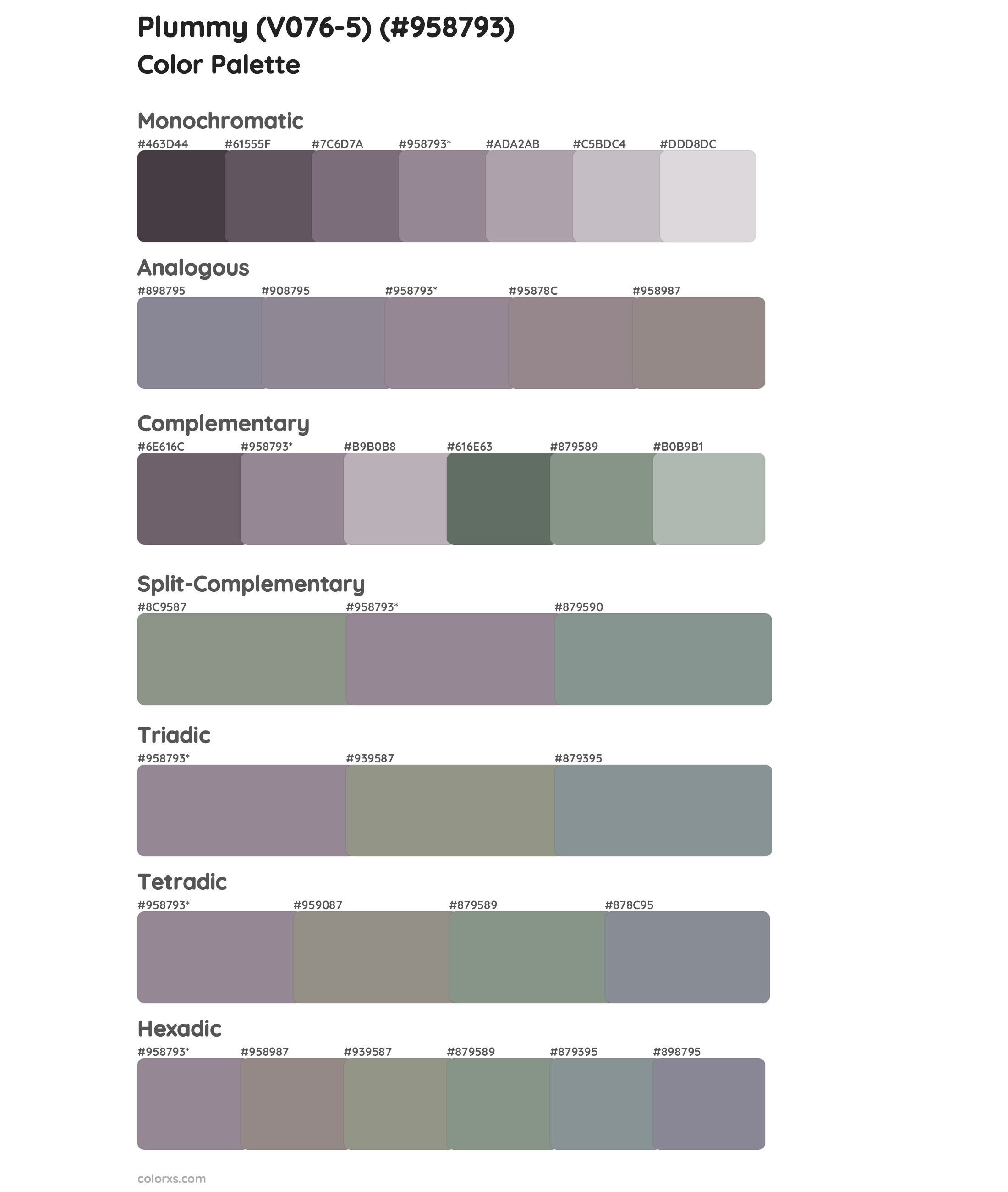 Plummy (V076-5) Color Scheme Palettes