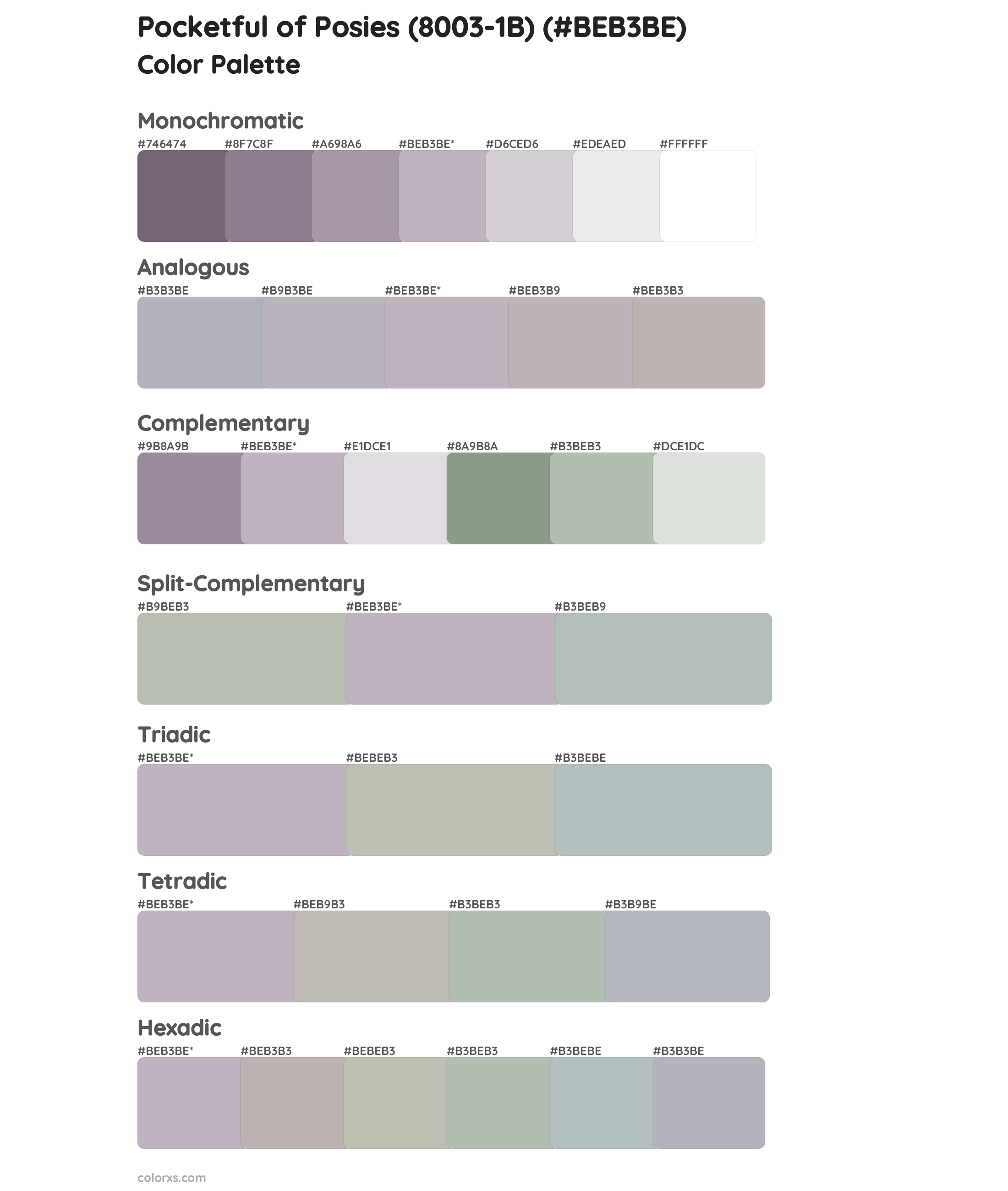 Pocketful of Posies (8003-1B) Color Scheme Palettes