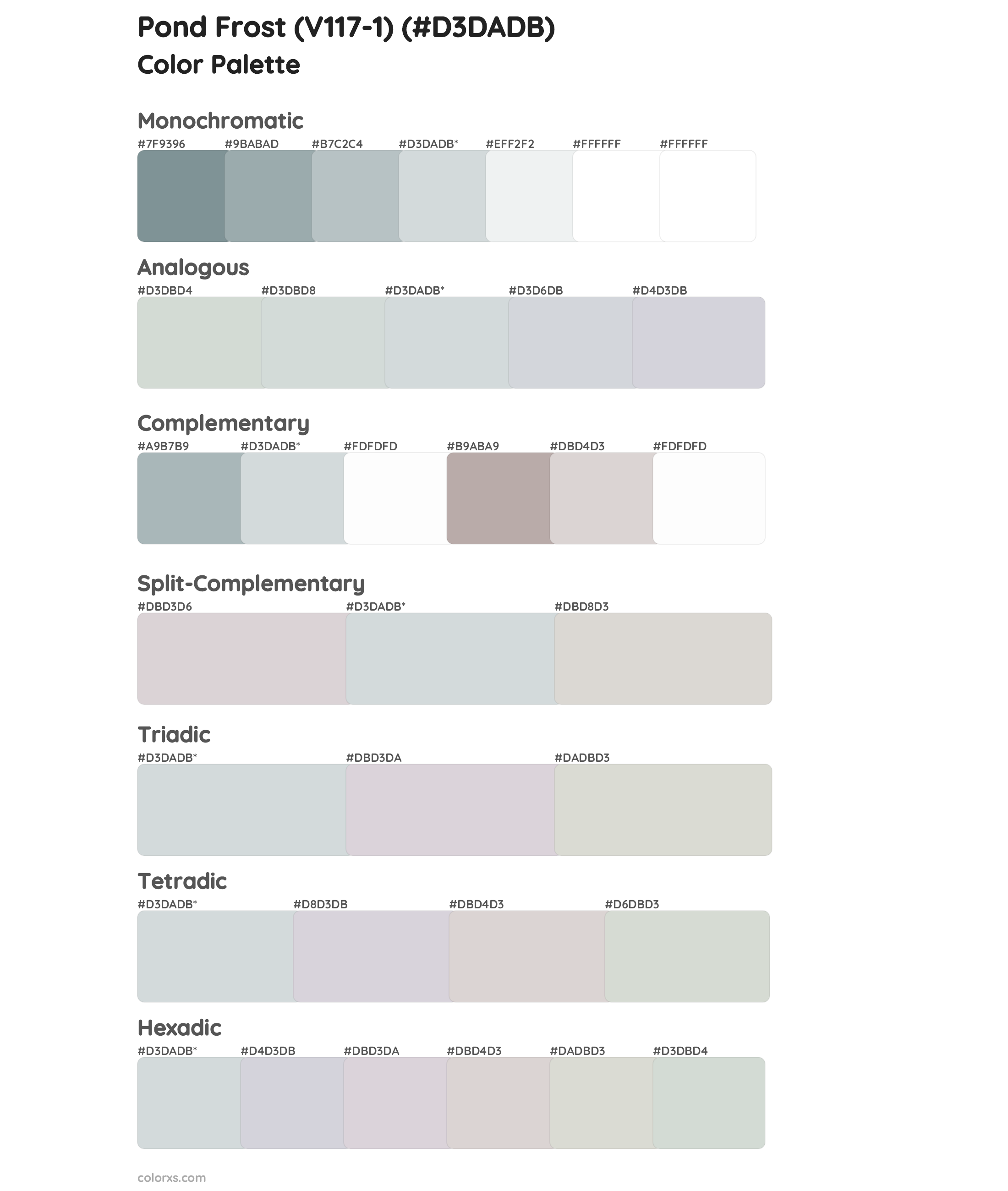 Pond Frost (V117-1) Color Scheme Palettes