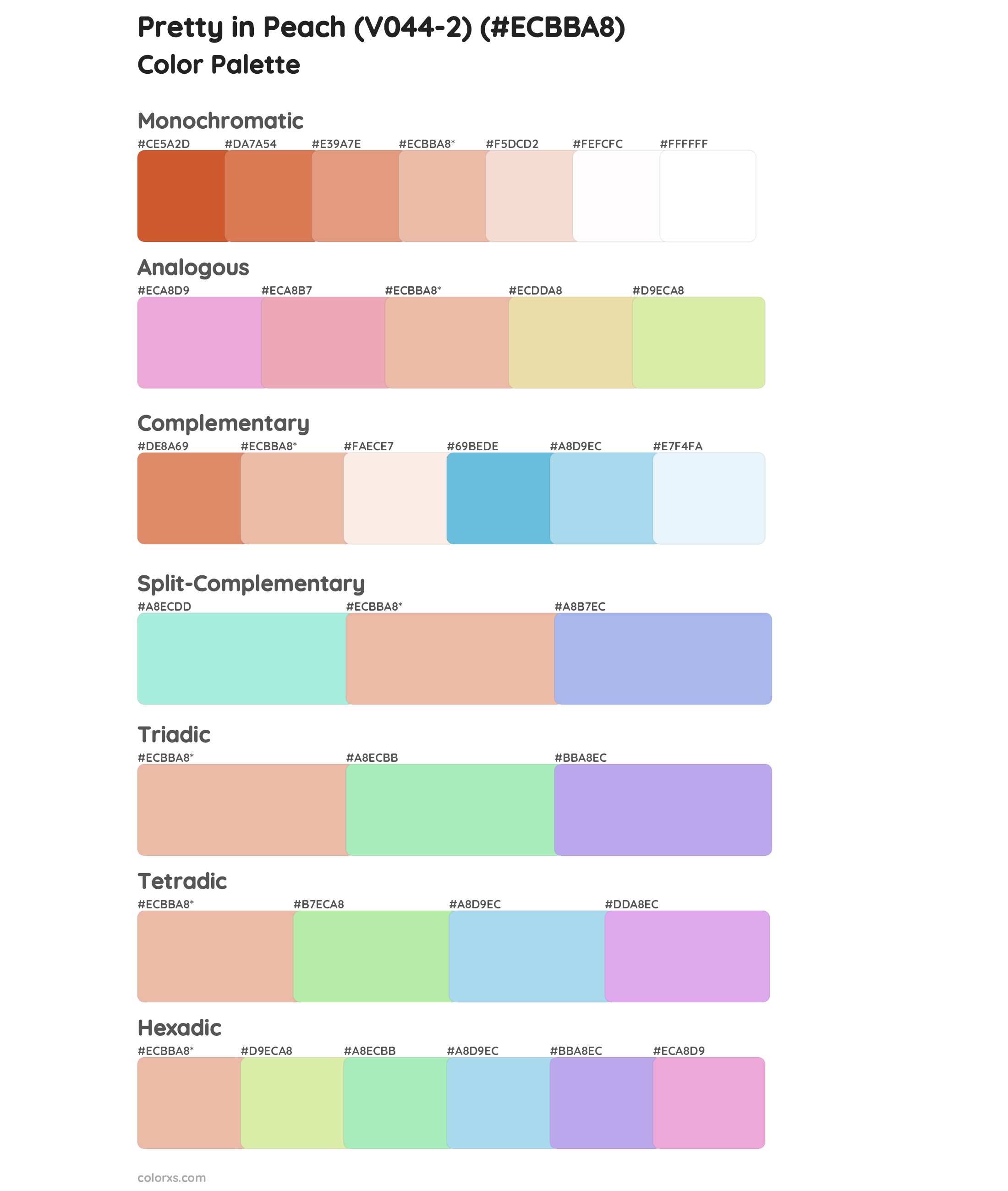 Pretty in Peach (V044-2) Color Scheme Palettes