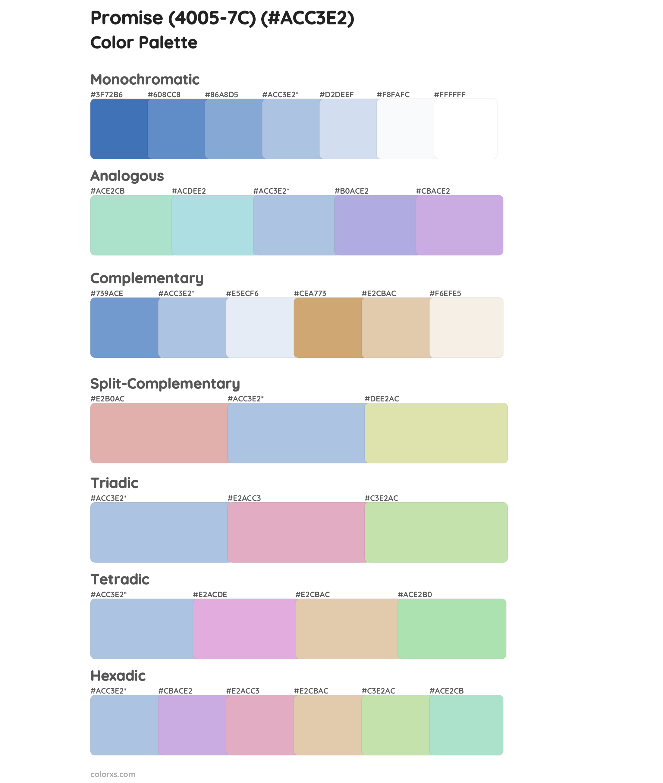 Promise (4005-7C) Color Scheme Palettes