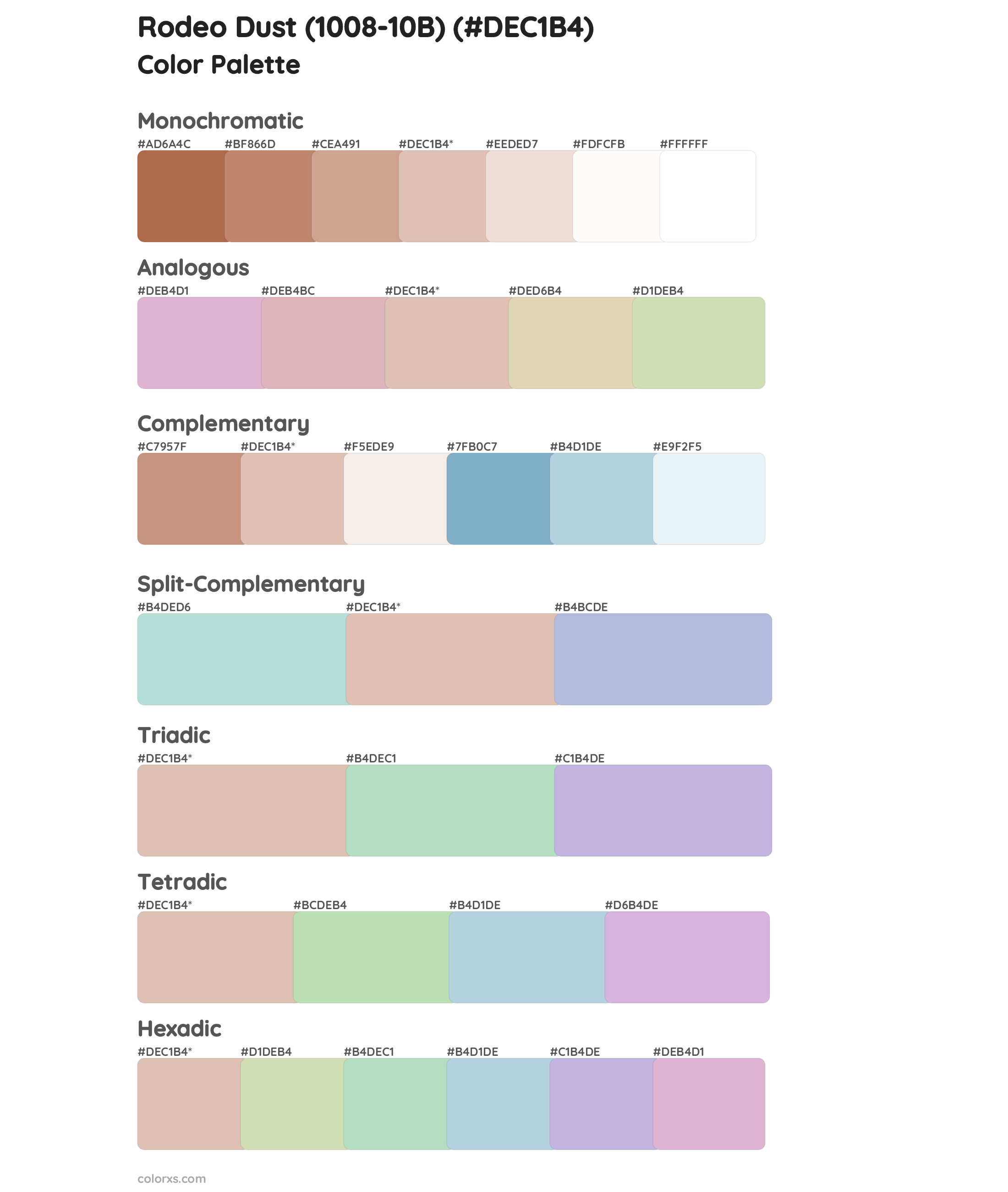 Rodeo Dust (1008-10B) Color Scheme Palettes