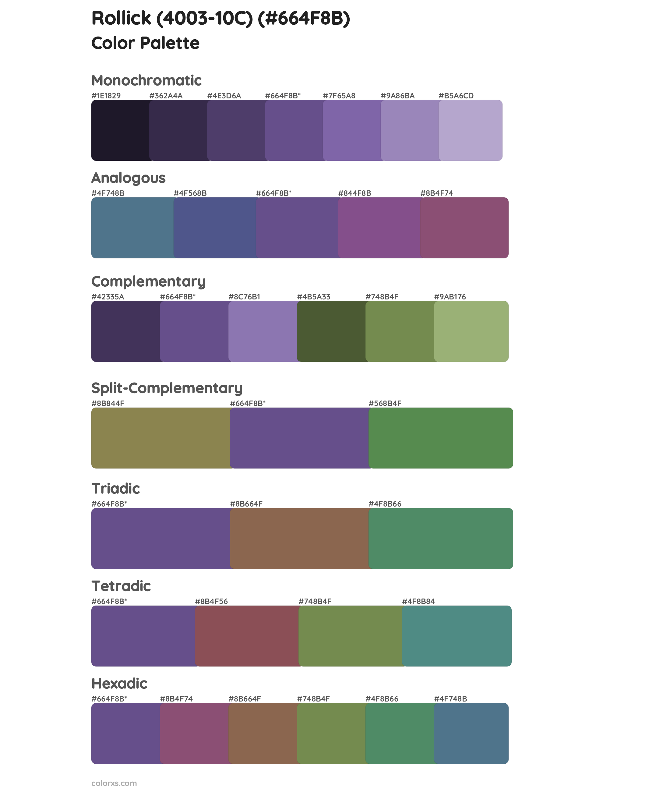 Rollick (4003-10C) Color Scheme Palettes