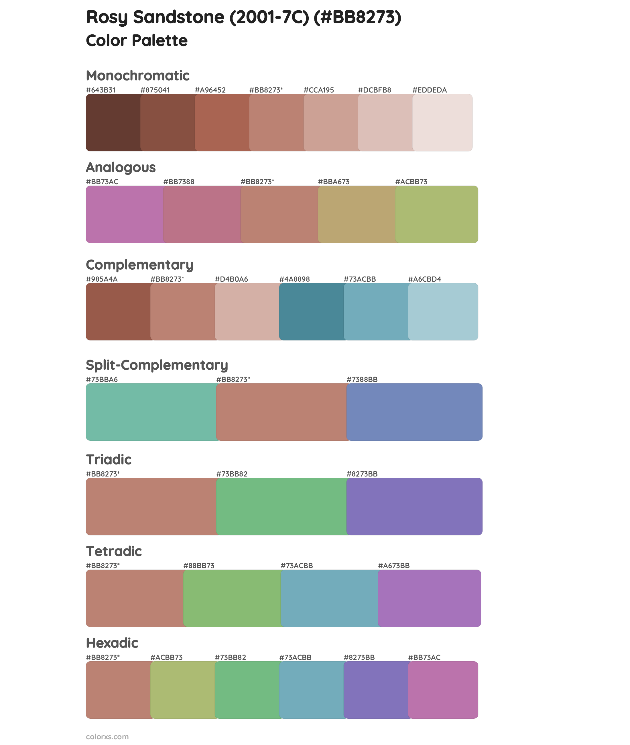 Rosy Sandstone (2001-7C) Color Scheme Palettes