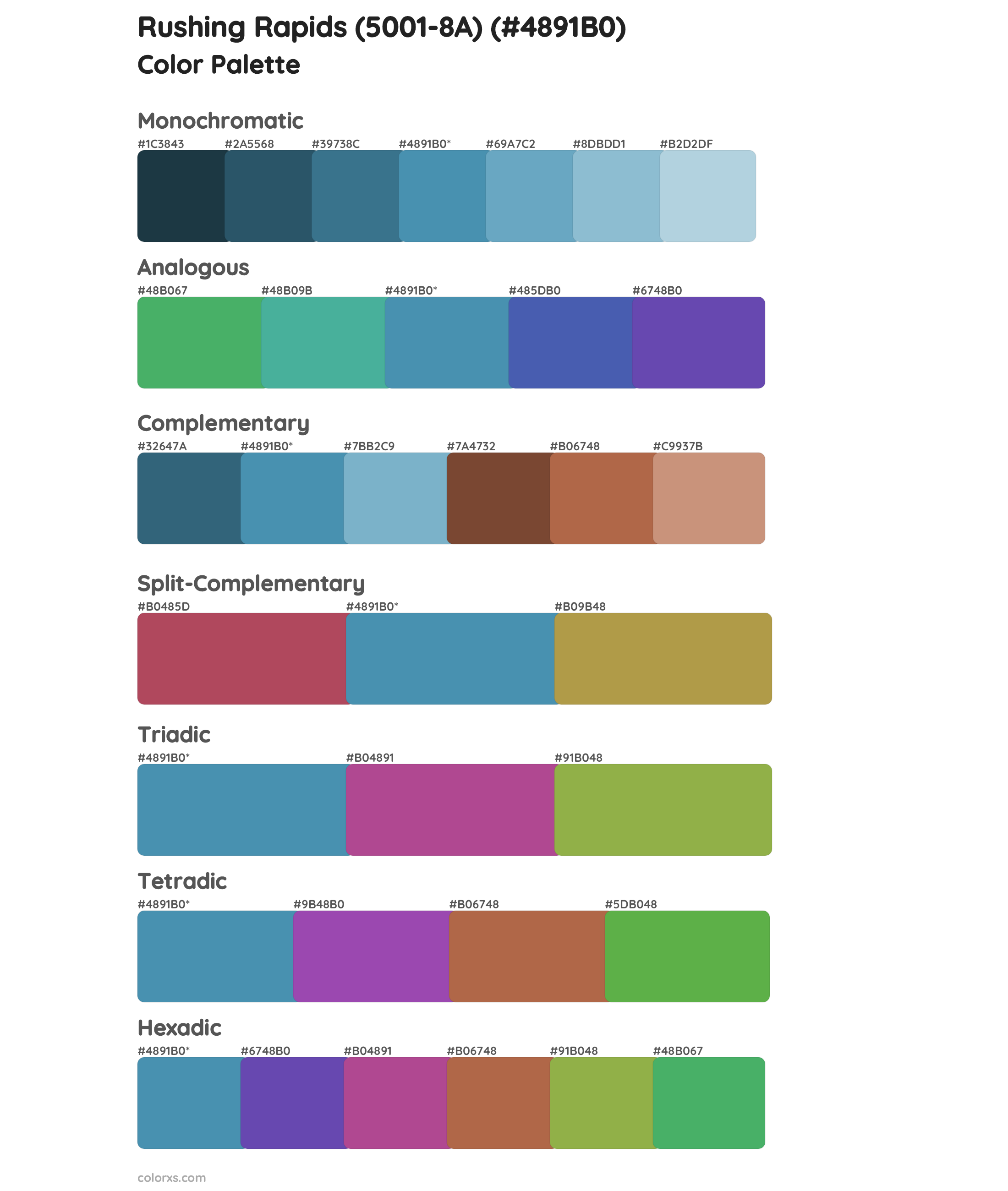 Rushing Rapids (5001-8A) Color Scheme Palettes