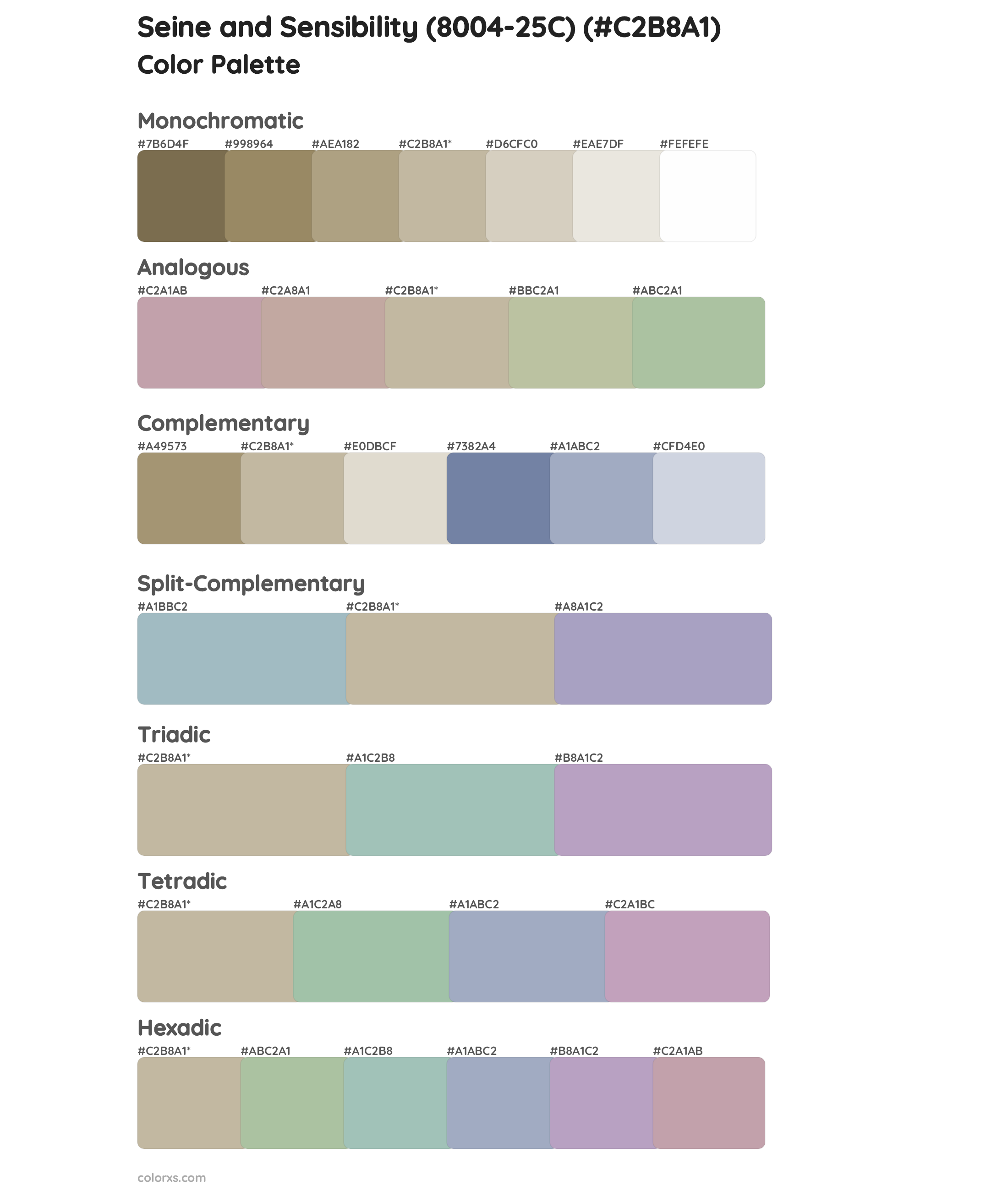 Seine and Sensibility (8004-25C) Color Scheme Palettes