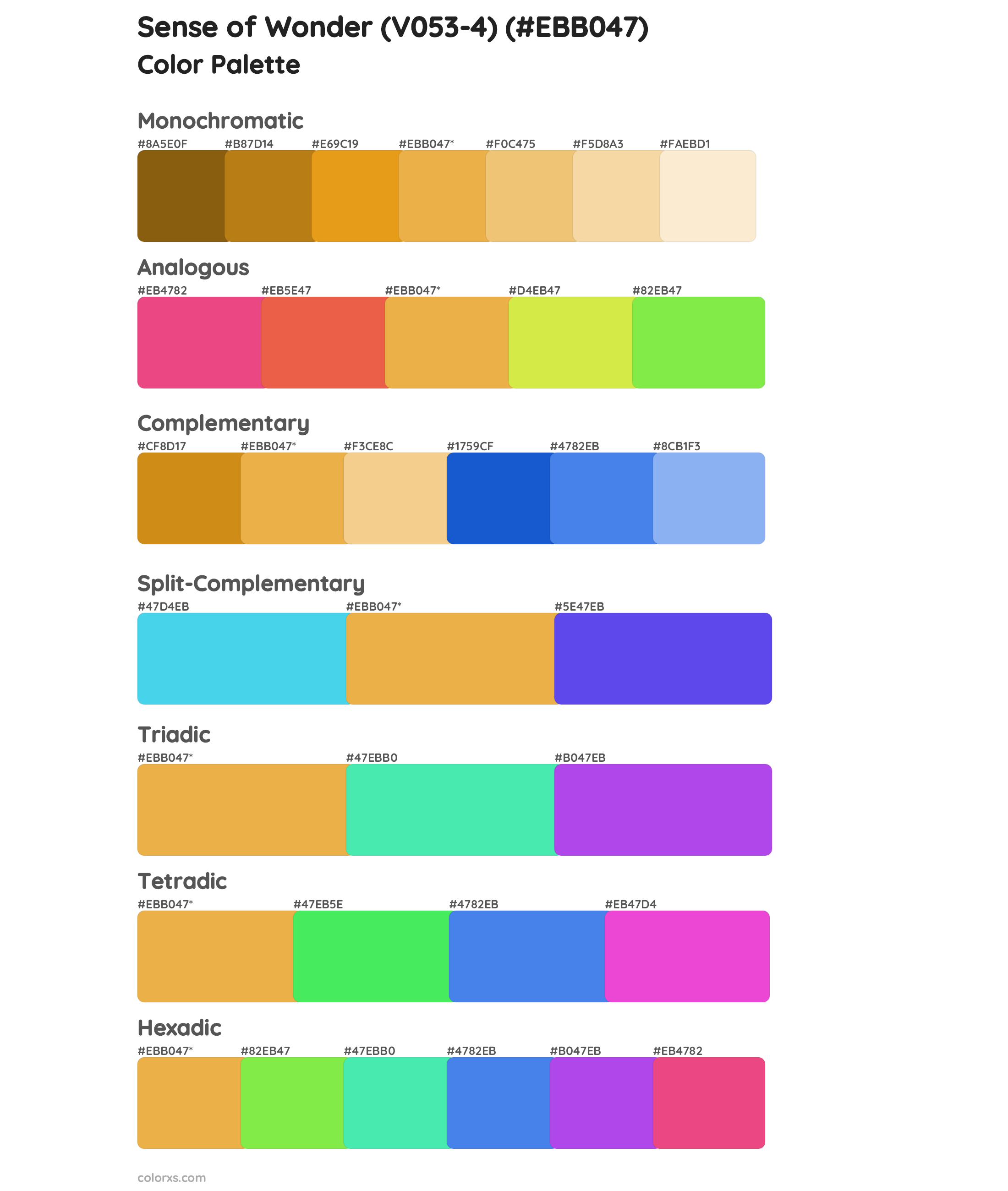 Sense of Wonder (V053-4) Color Scheme Palettes