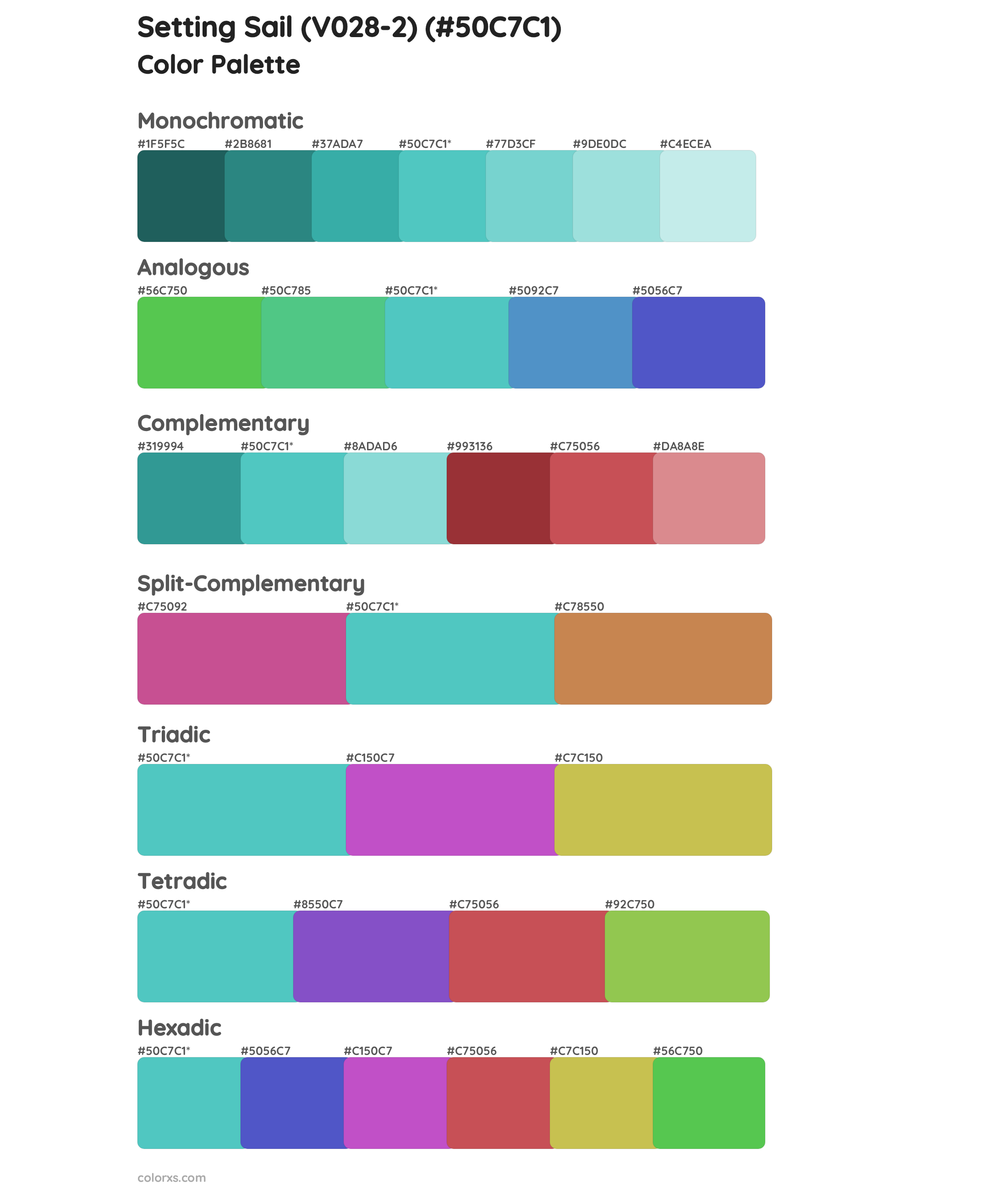 Setting Sail (V028-2) Color Scheme Palettes