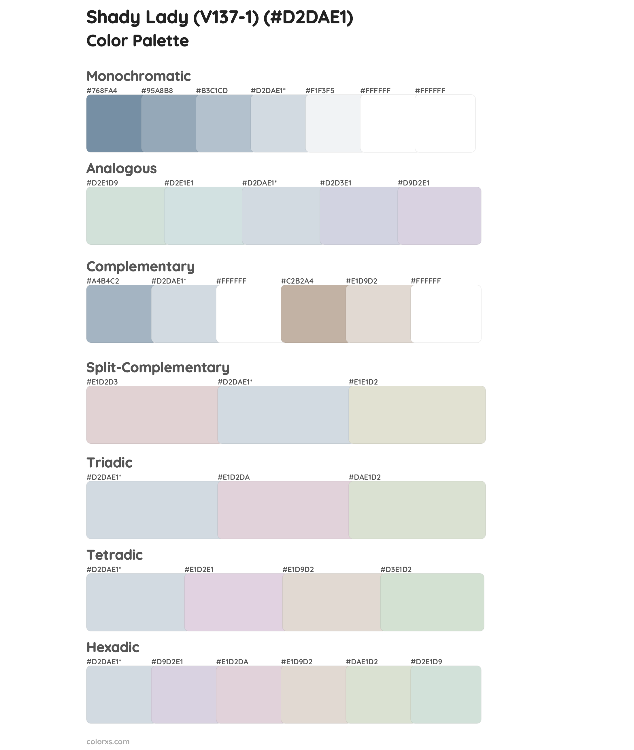 Shady Lady (V137-1) Color Scheme Palettes