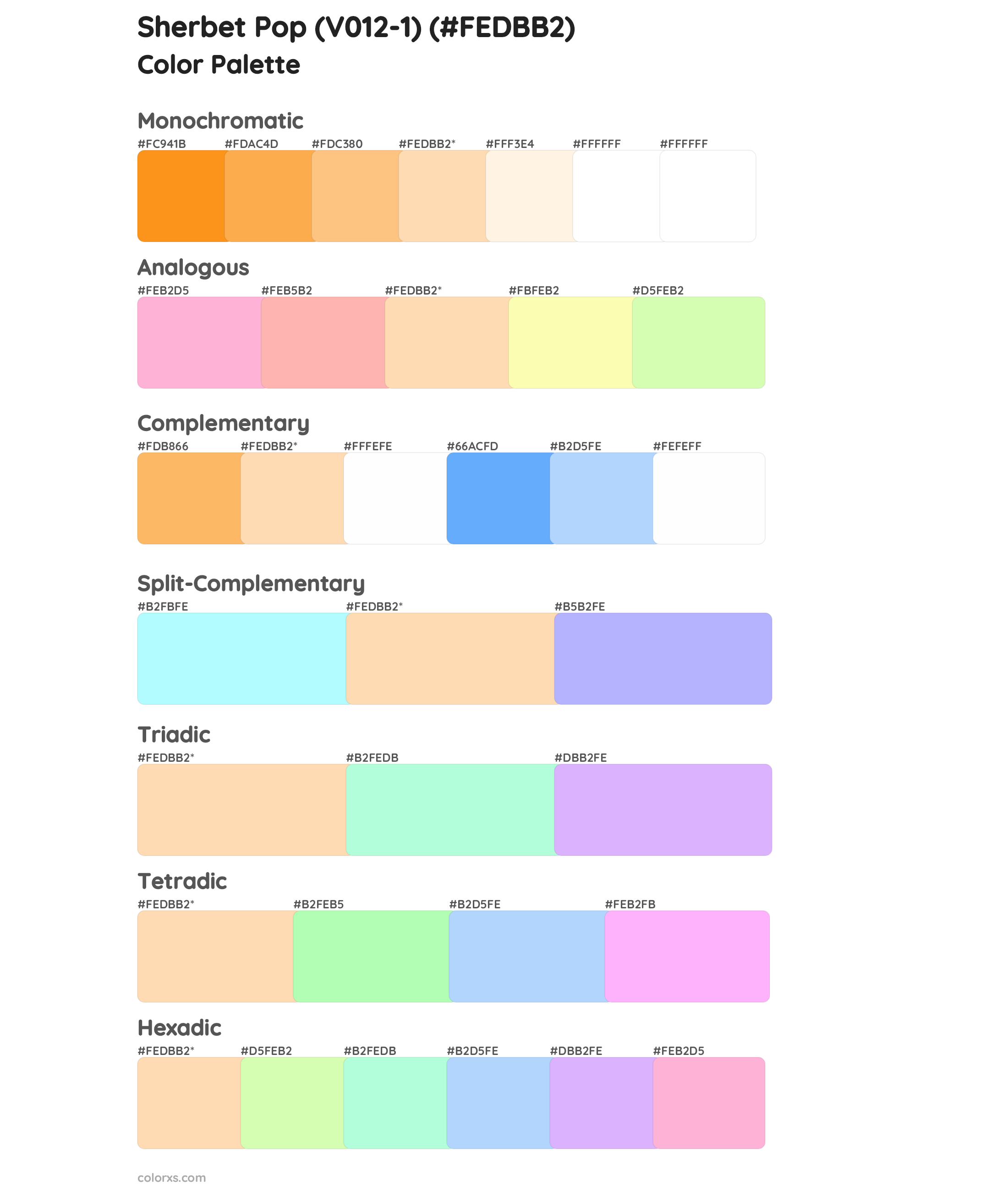 Sherbet Pop (V012-1) Color Scheme Palettes