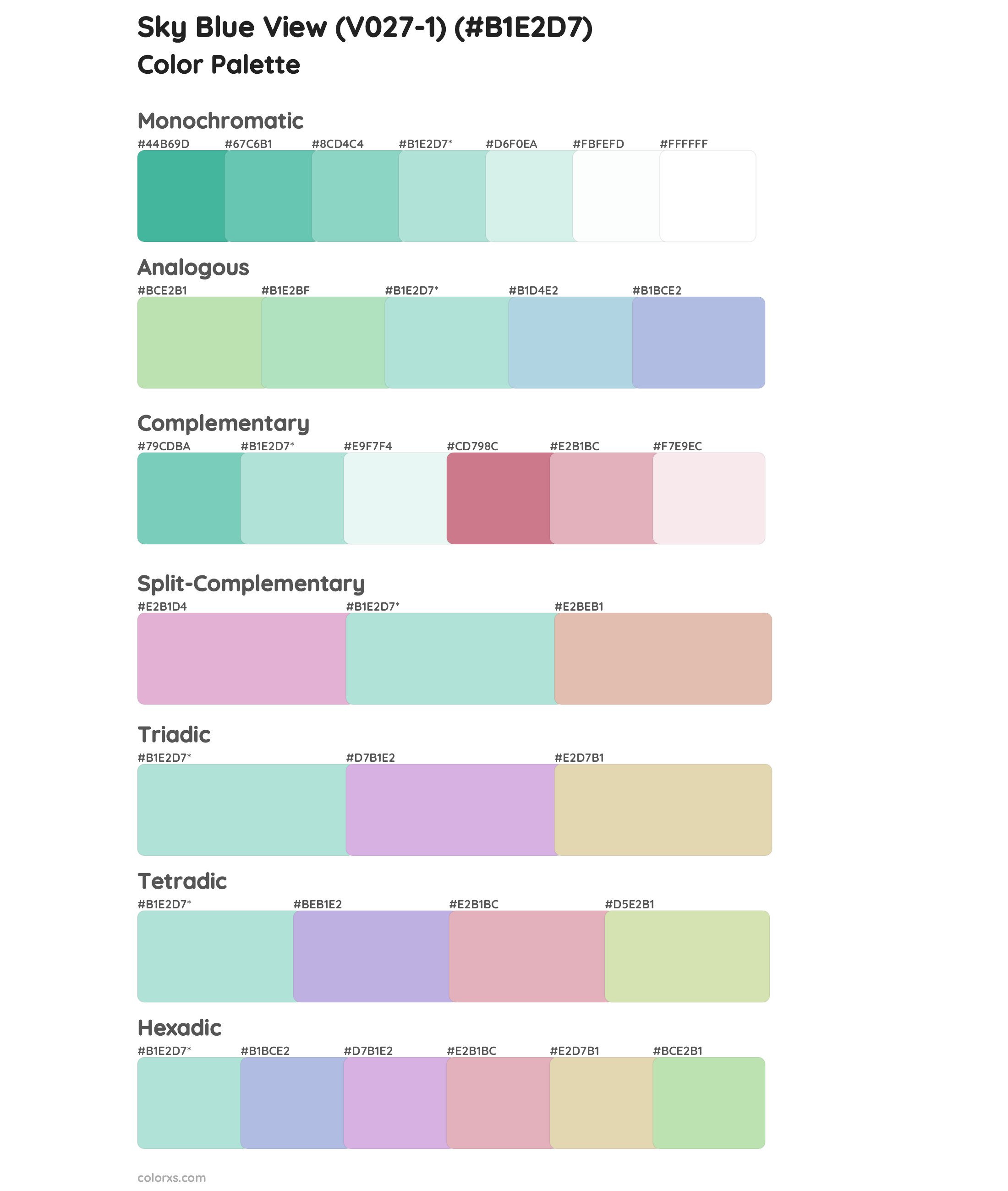 Sky Blue View (V027-1) Color Scheme Palettes