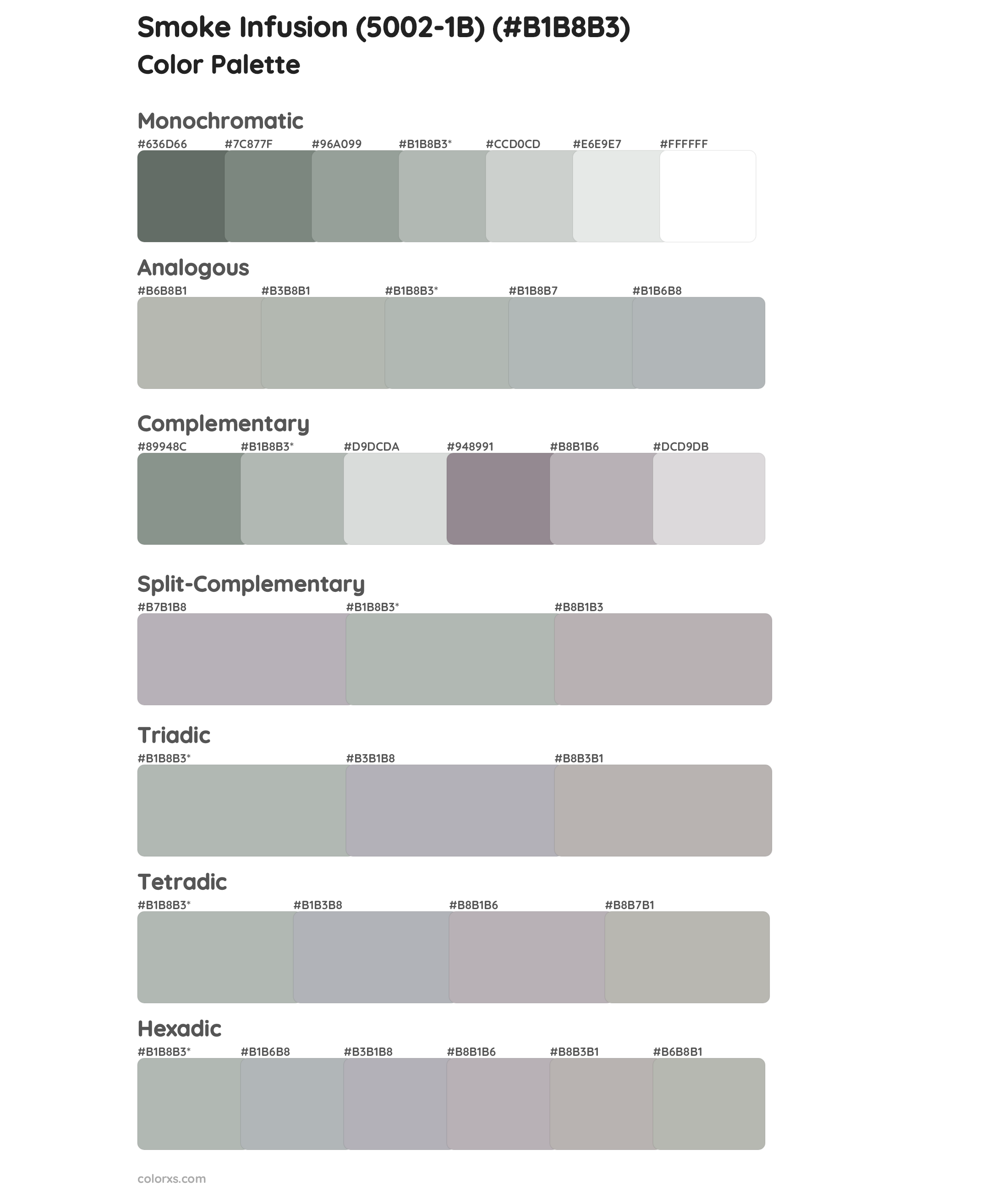 Smoke Infusion (5002-1B) Color Scheme Palettes