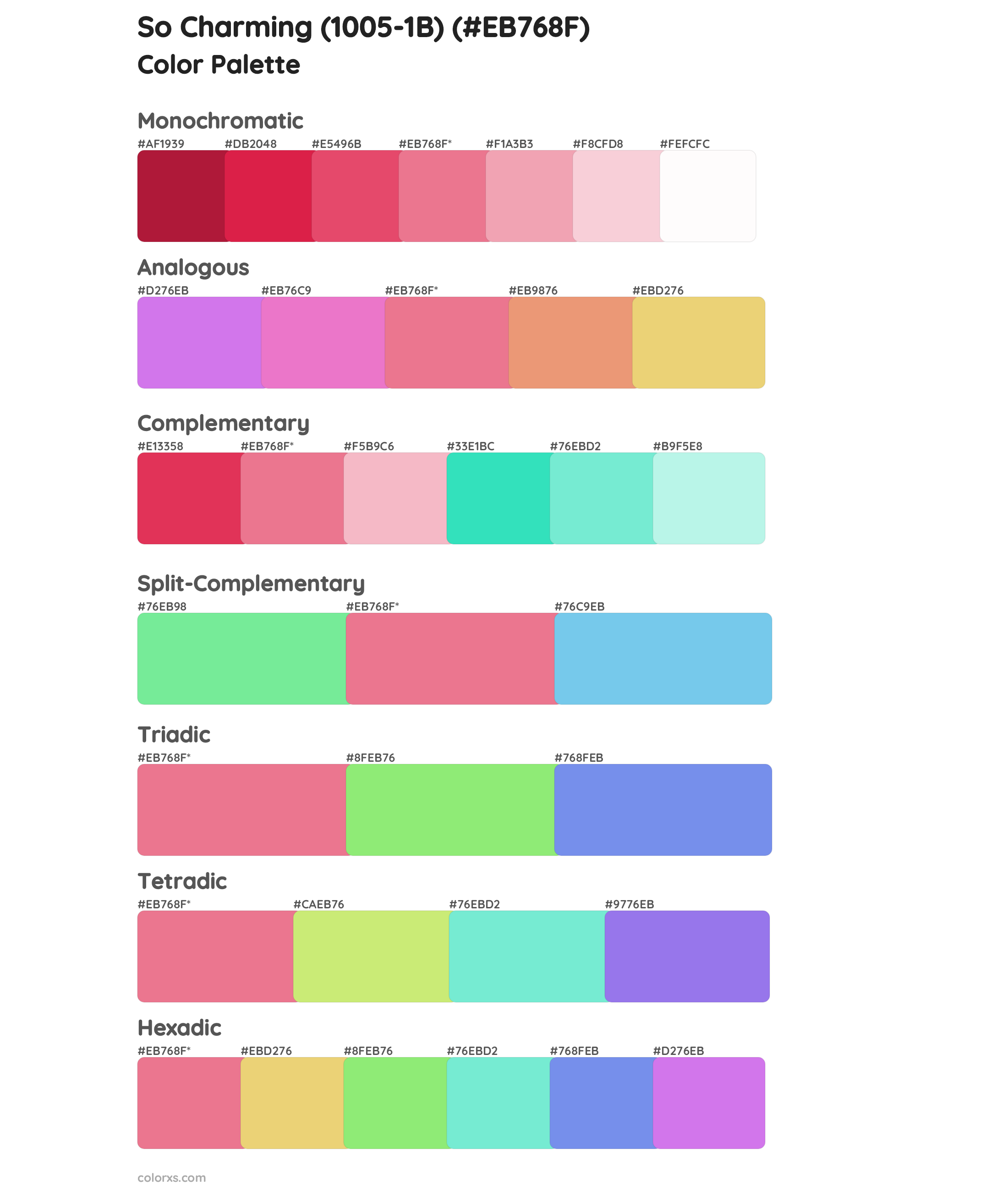 So Charming (1005-1B) Color Scheme Palettes