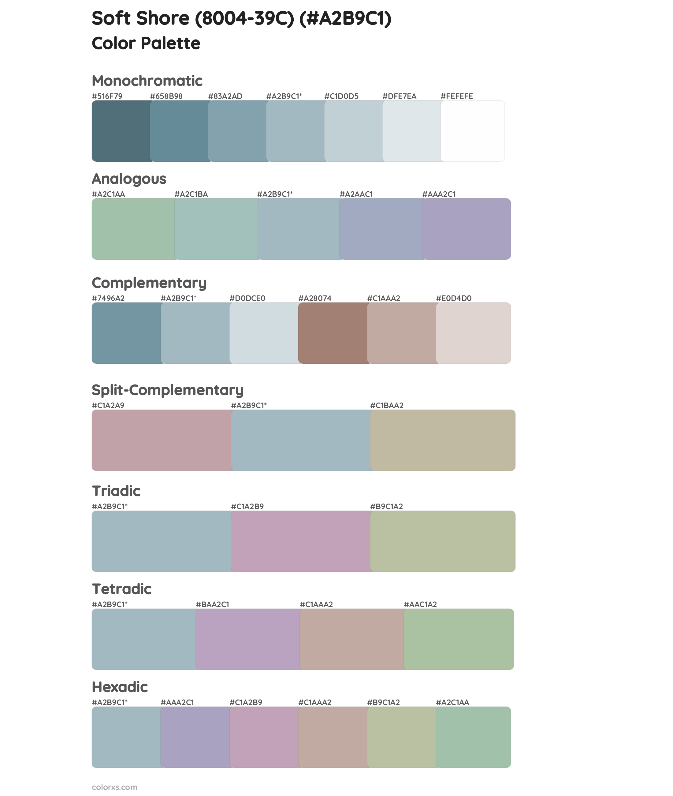 Soft Shore (8004-39C) Color Scheme Palettes