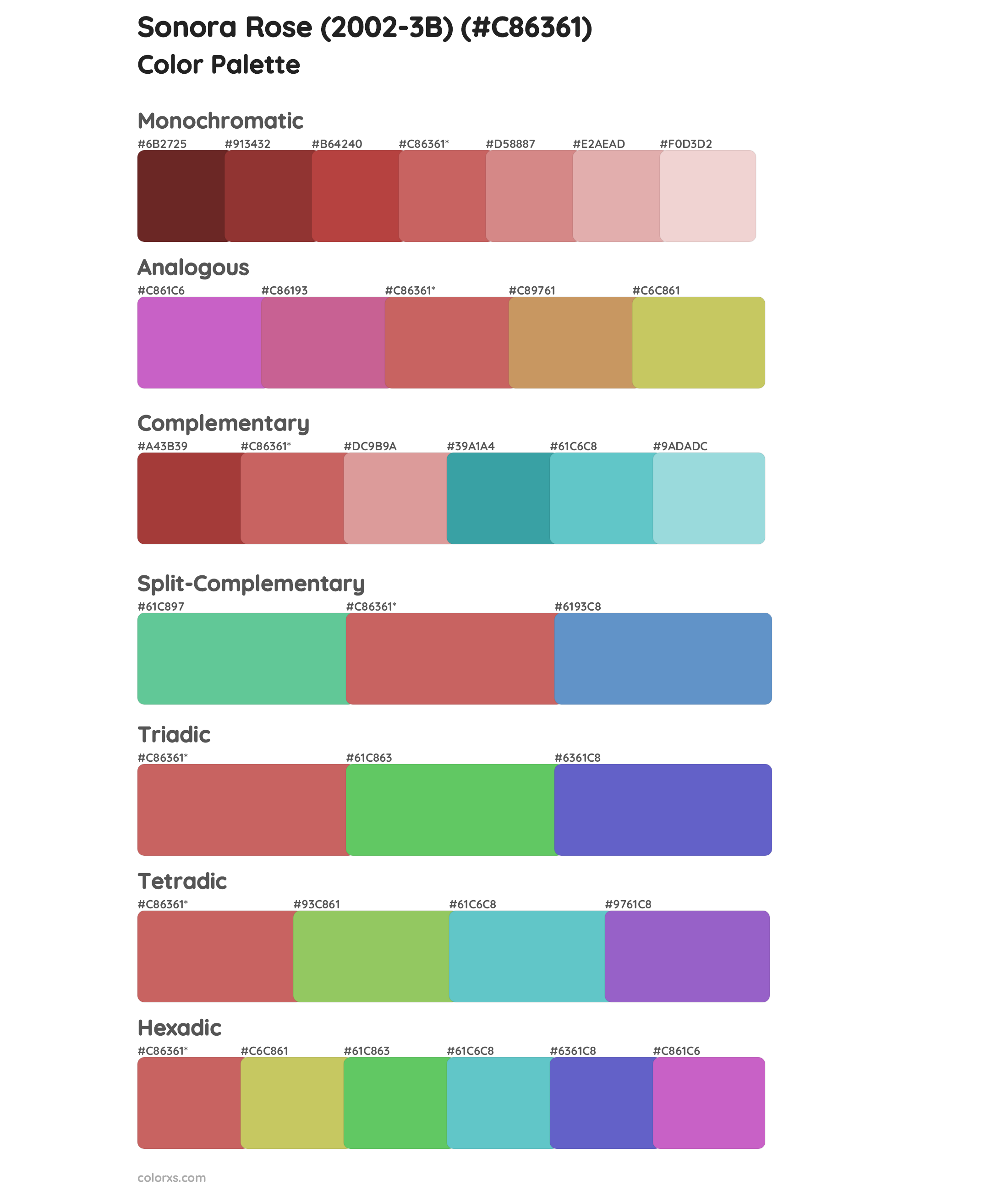 Sonora Rose (2002-3B) Color Scheme Palettes