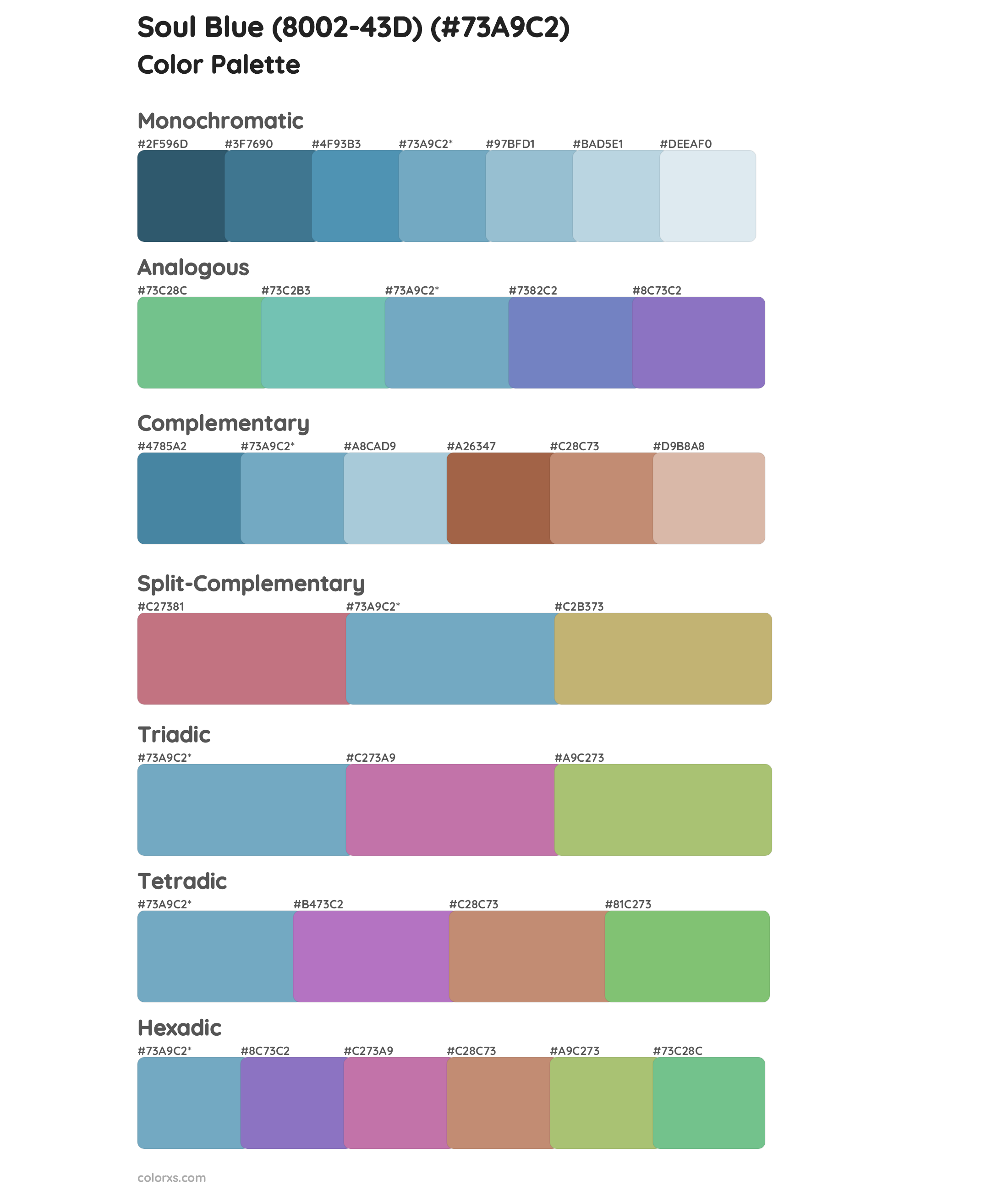 Soul Blue (8002-43D) Color Scheme Palettes