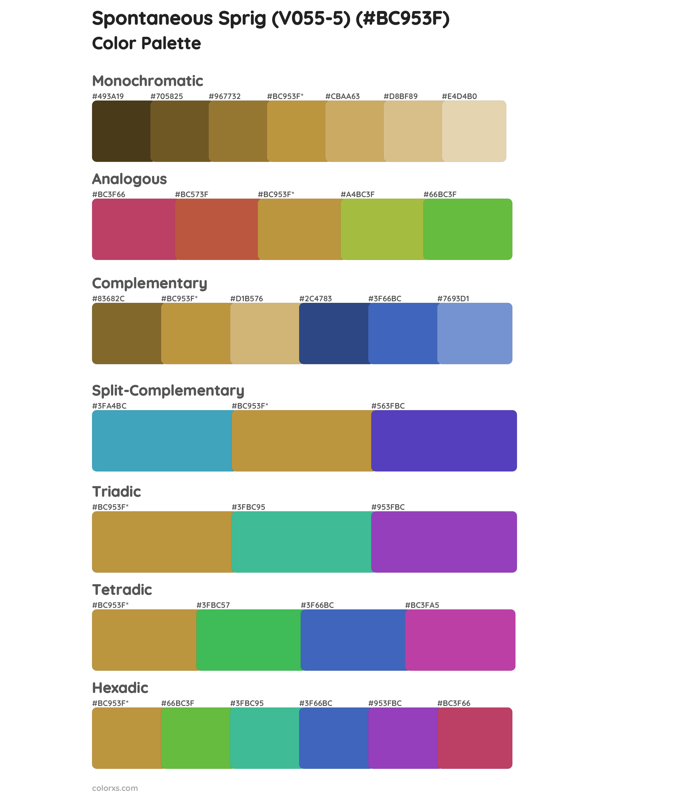 Spontaneous Sprig (V055-5) Color Scheme Palettes