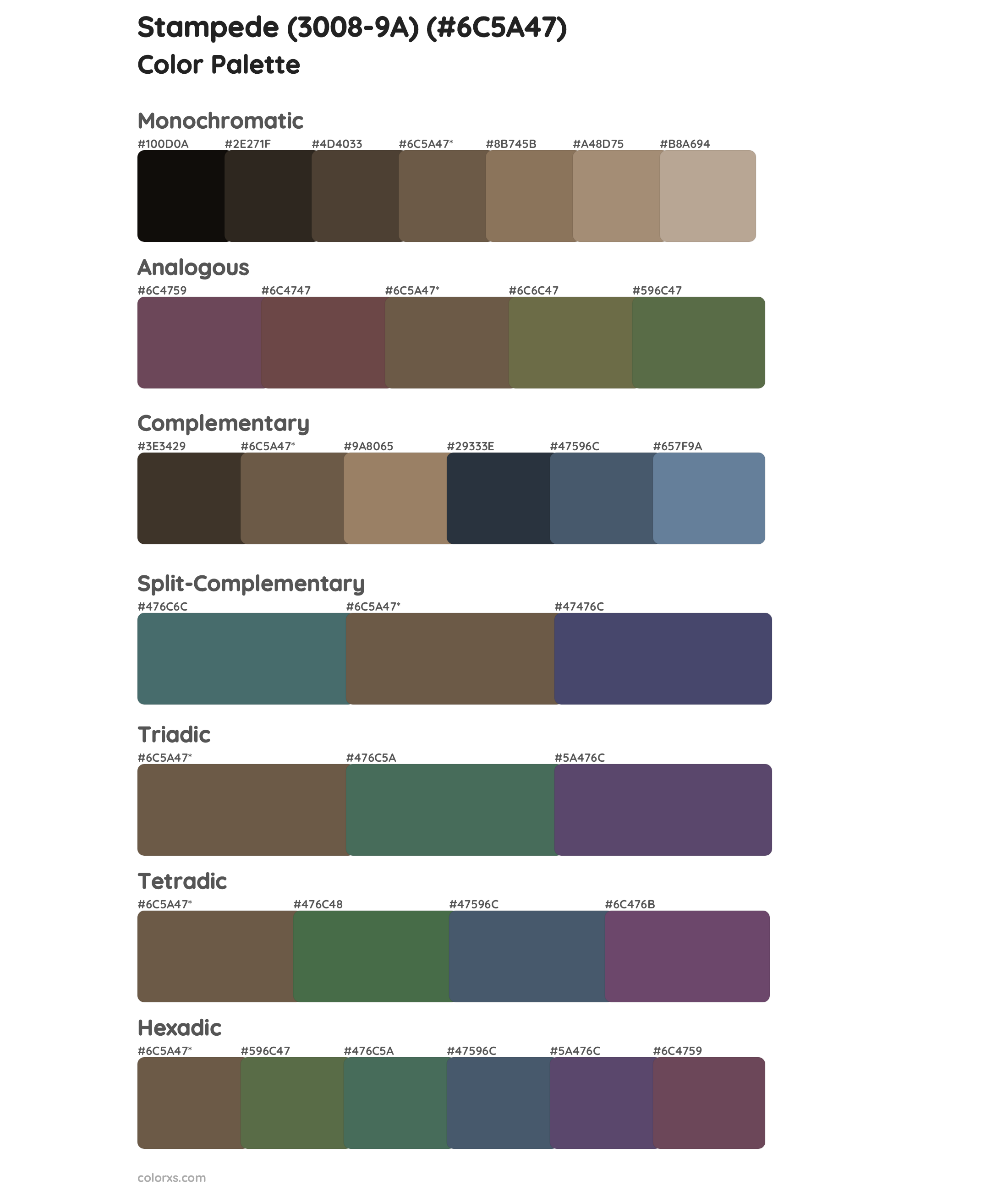 Stampede (3008-9A) Color Scheme Palettes