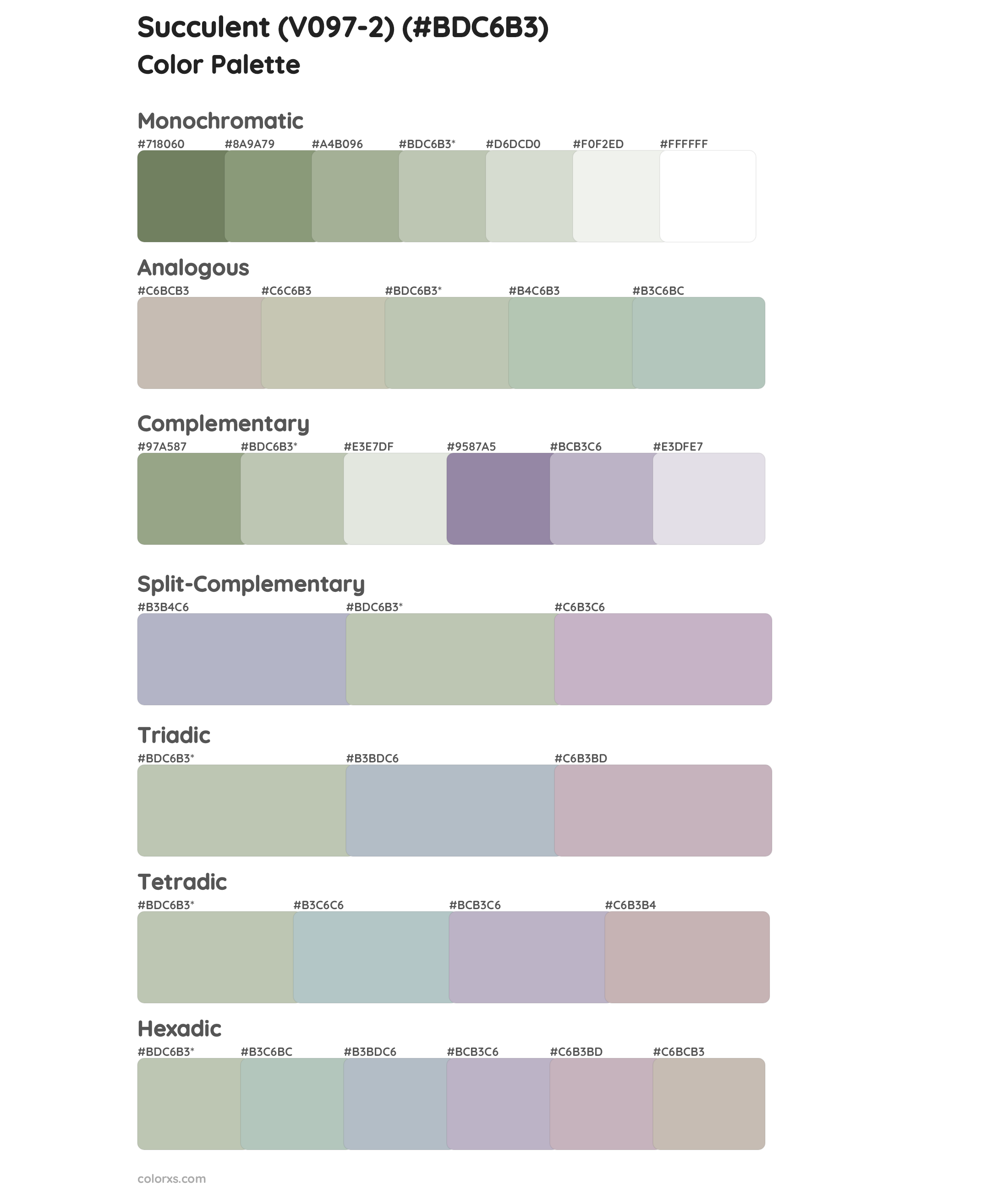 Succulent (V097-2) Color Scheme Palettes