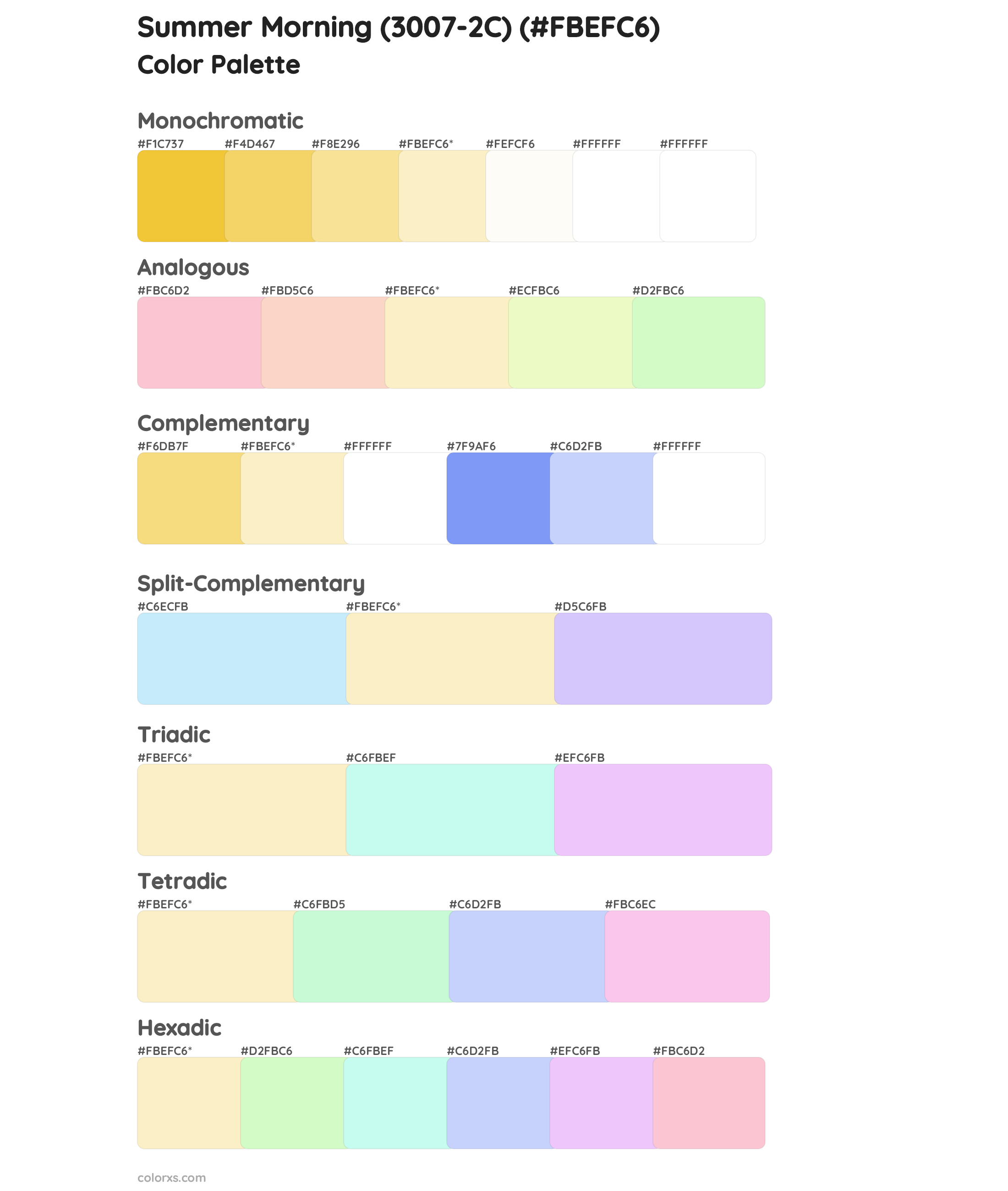 Summer Morning (3007-2C) Color Scheme Palettes