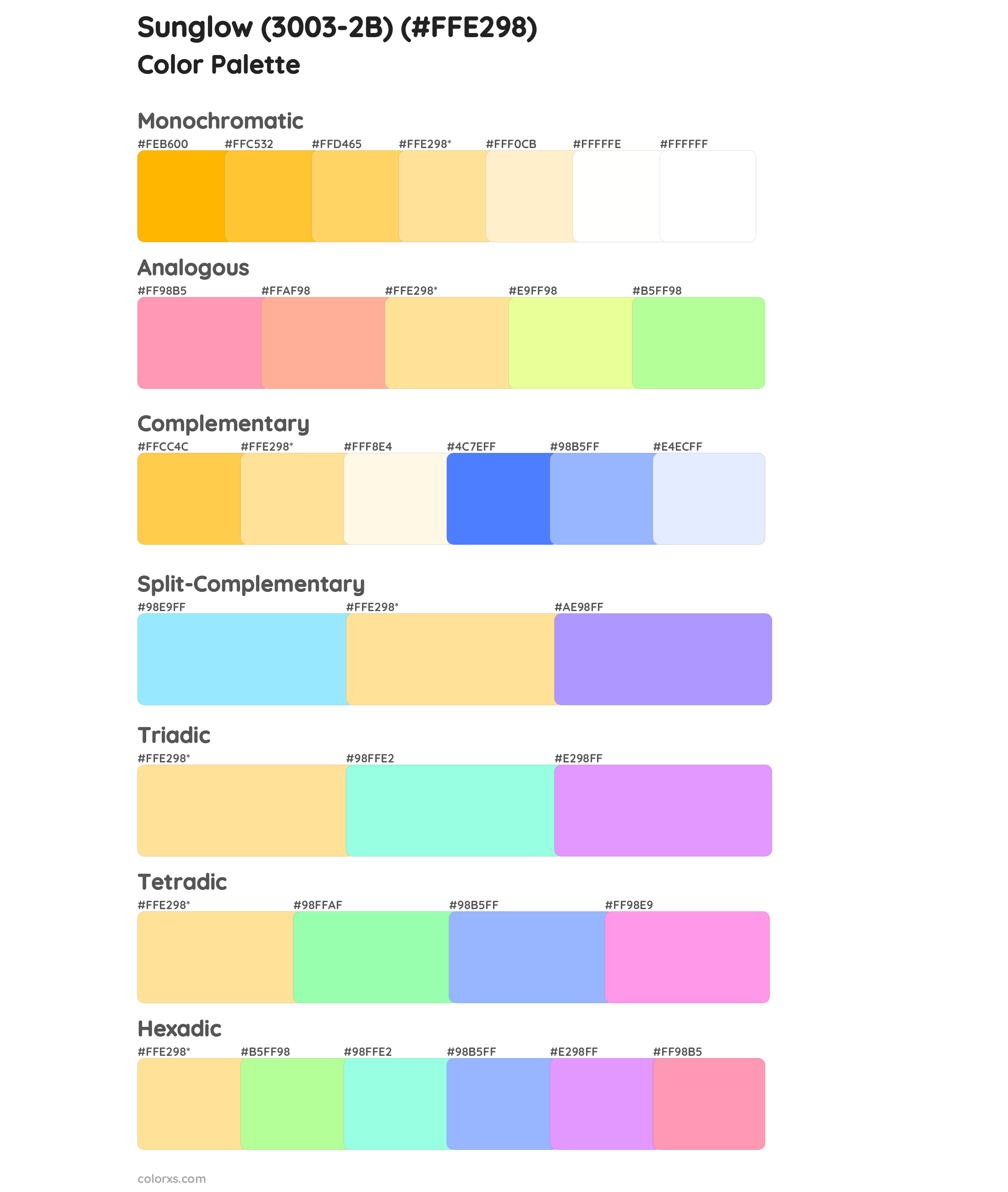 Sunglow (3003-2B) Color Scheme Palettes