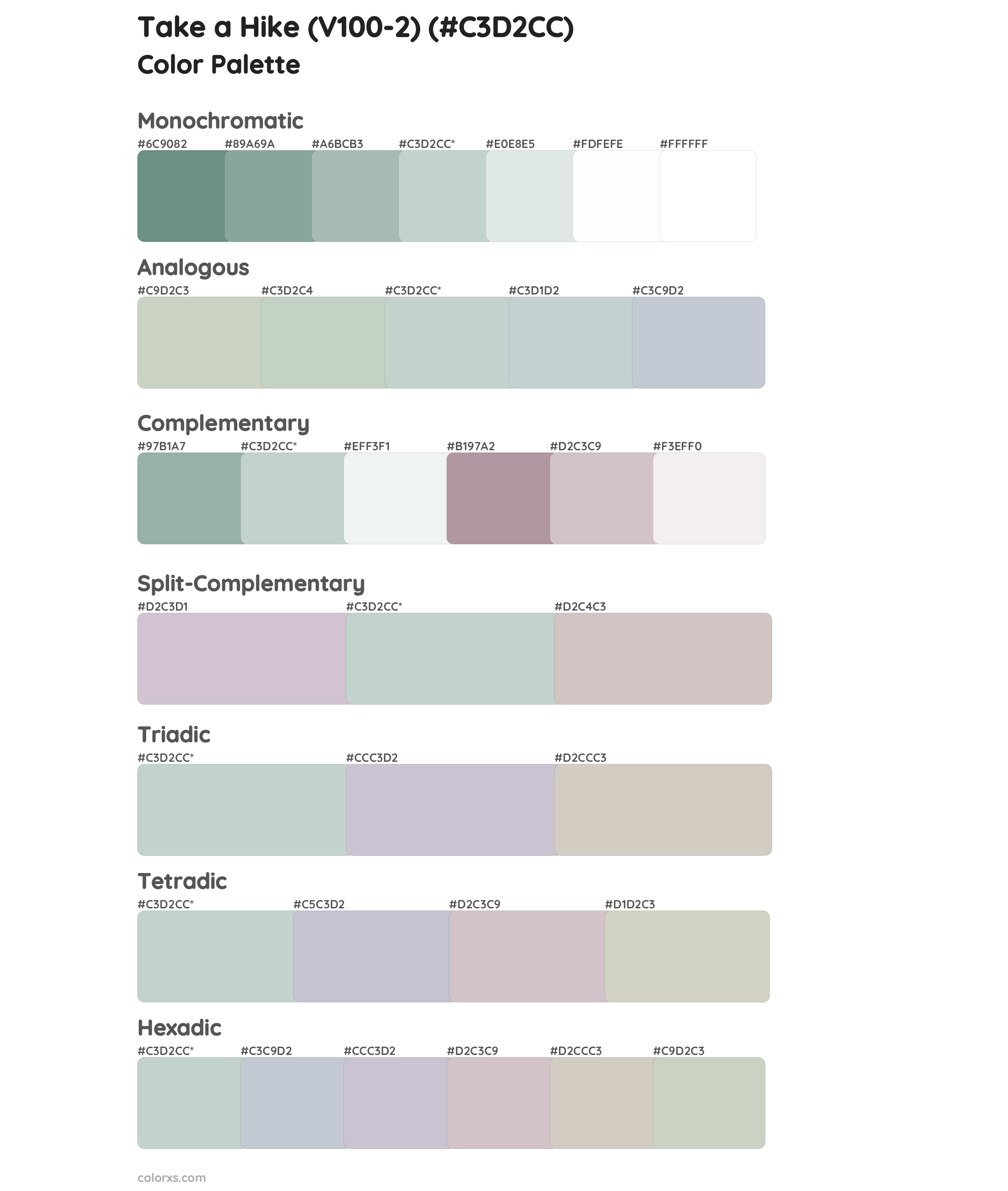 Take a Hike (V100-2) Color Scheme Palettes