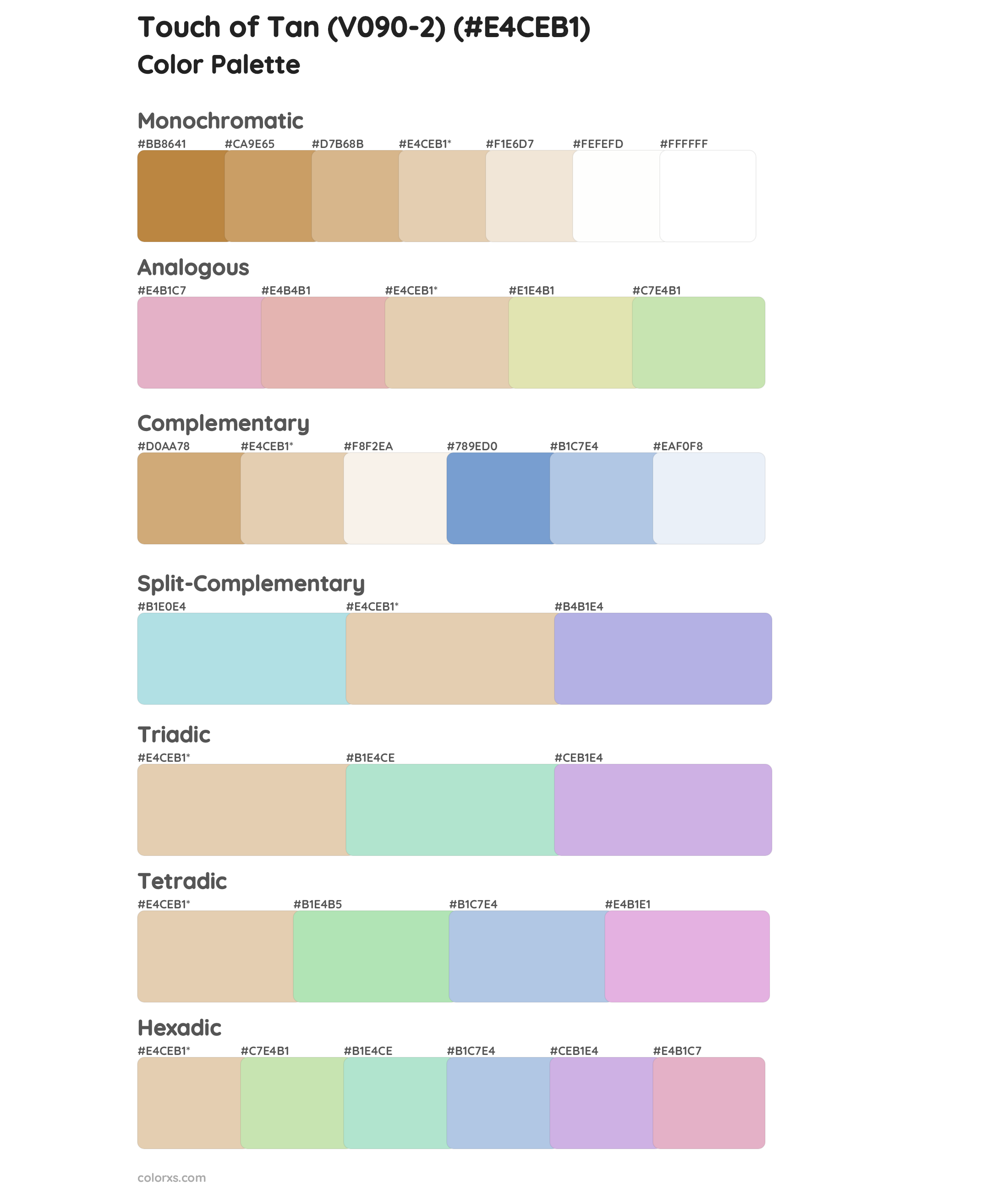 Touch of Tan (V090-2) Color Scheme Palettes