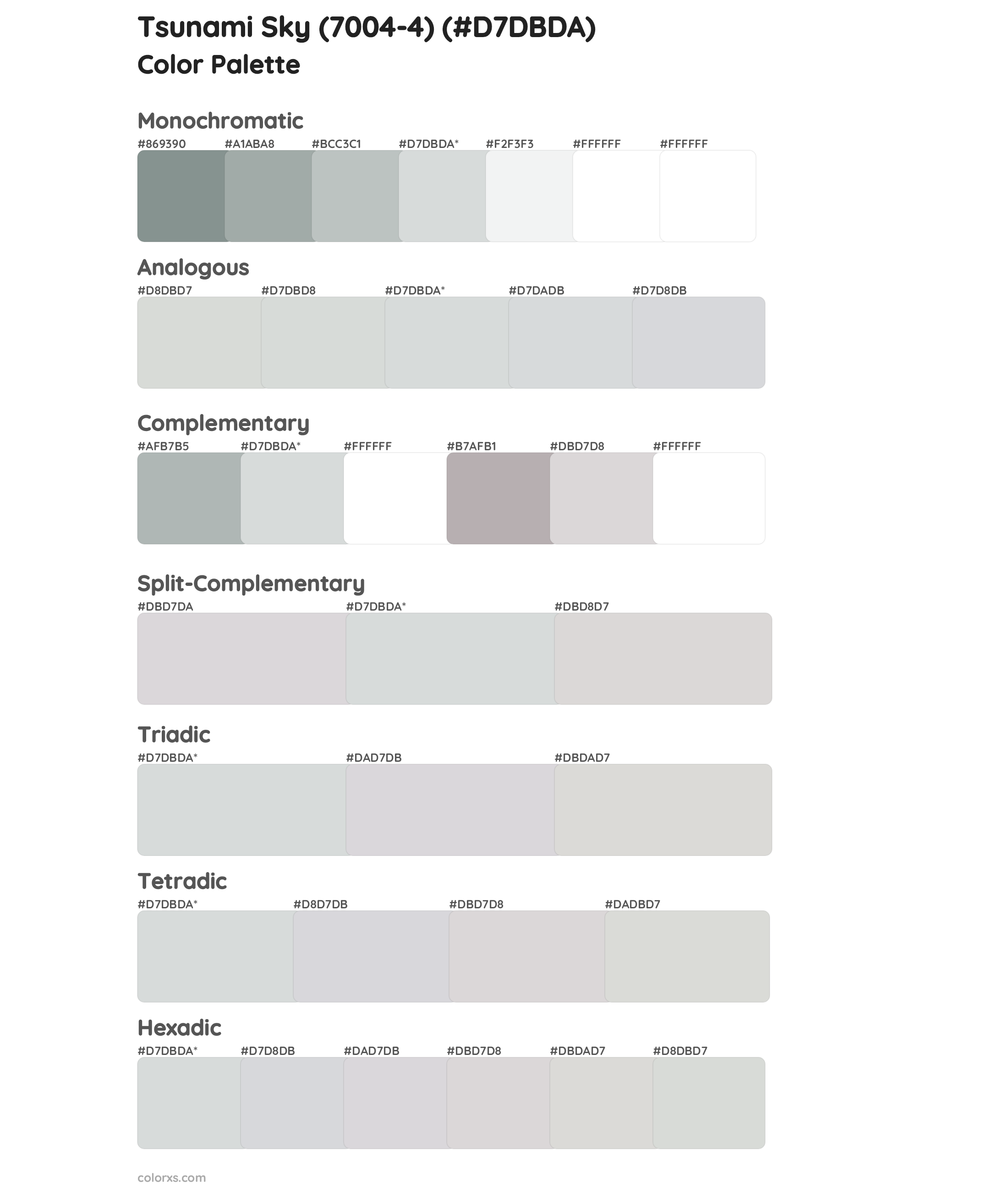 Tsunami Sky (7004-4) Color Scheme Palettes