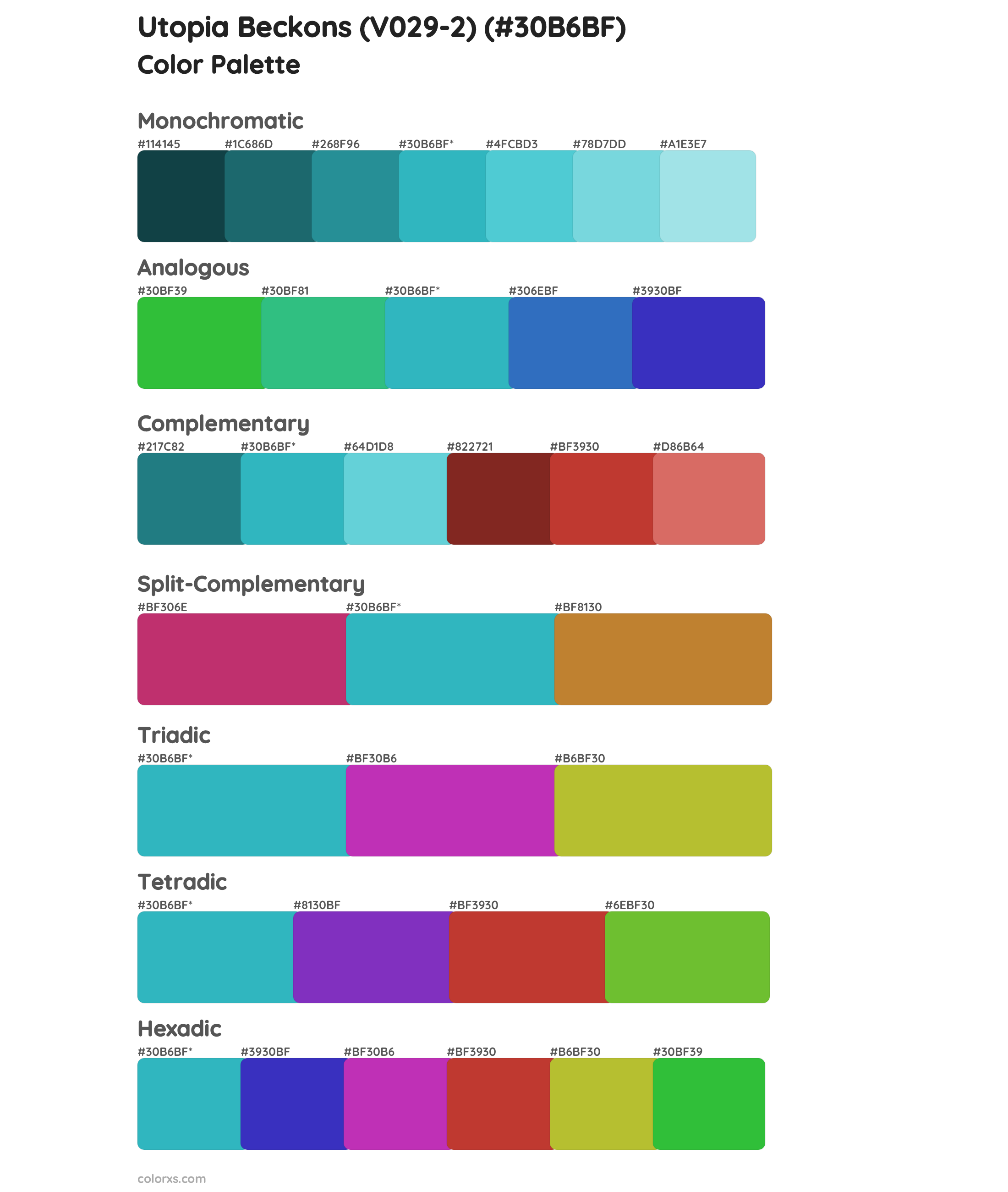 Utopia Beckons (V029-2) Color Scheme Palettes