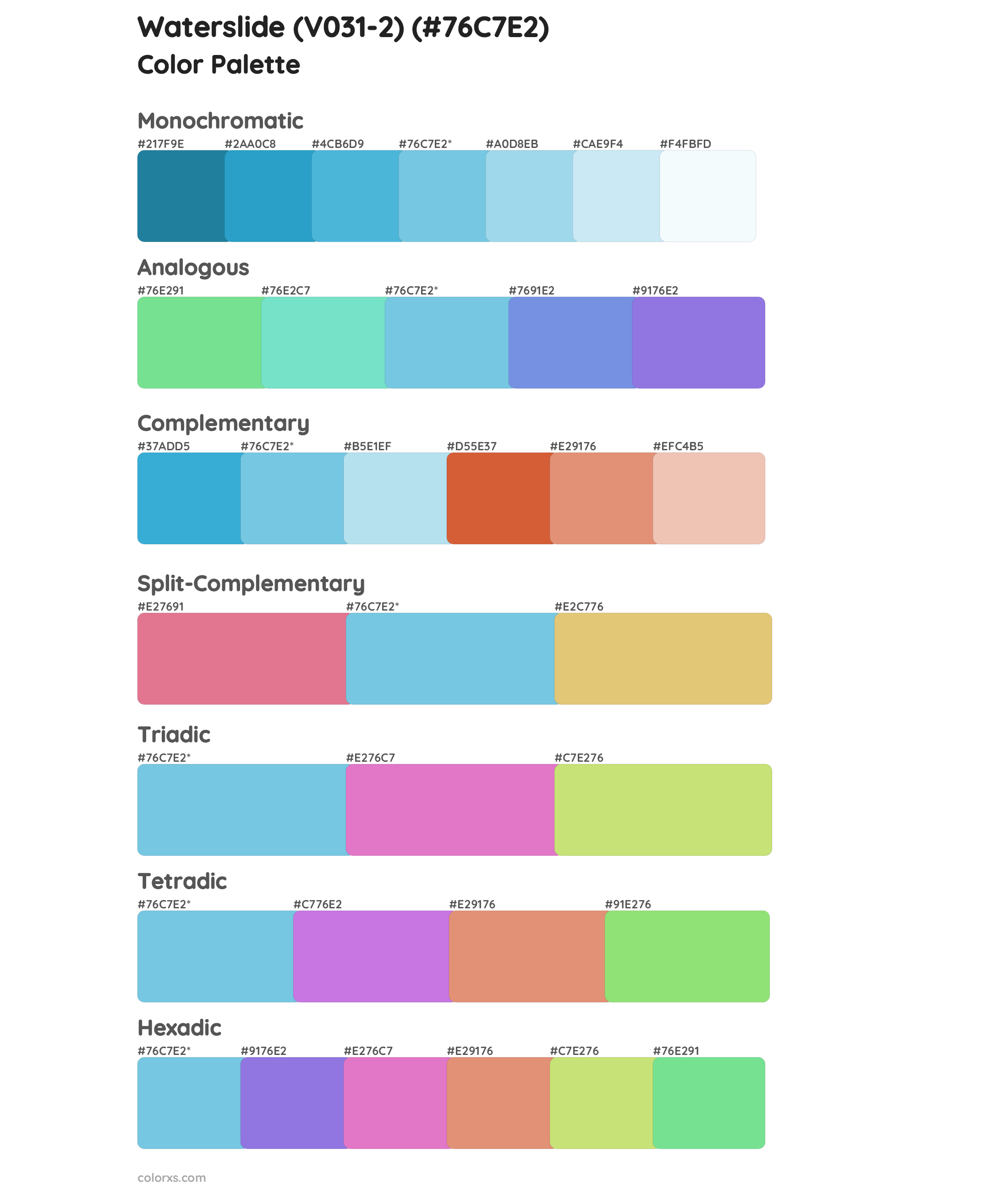 Waterslide (V031-2) Color Scheme Palettes