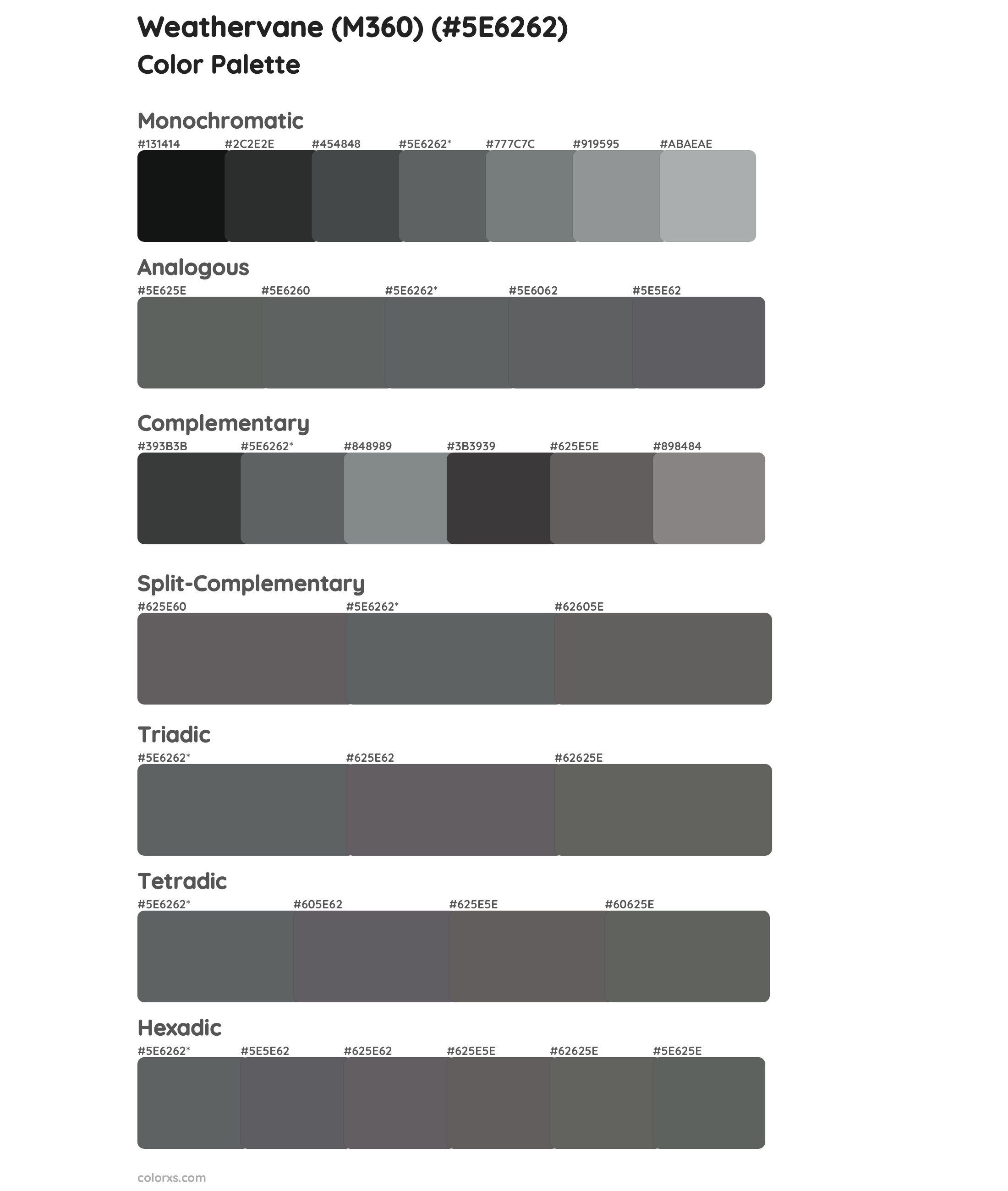 Weathervane (M360) Color Scheme Palettes