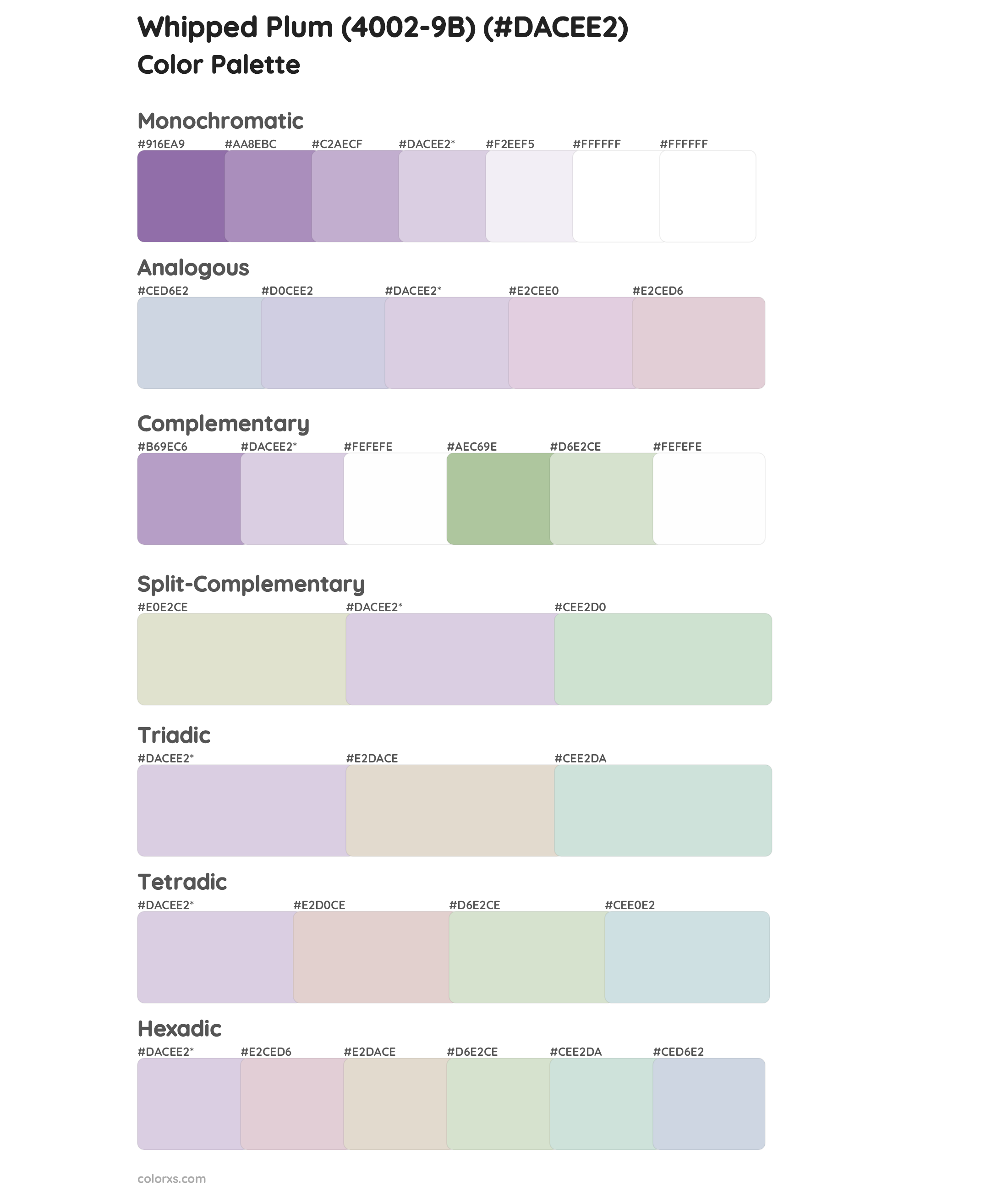 Whipped Plum (4002-9B) Color Scheme Palettes