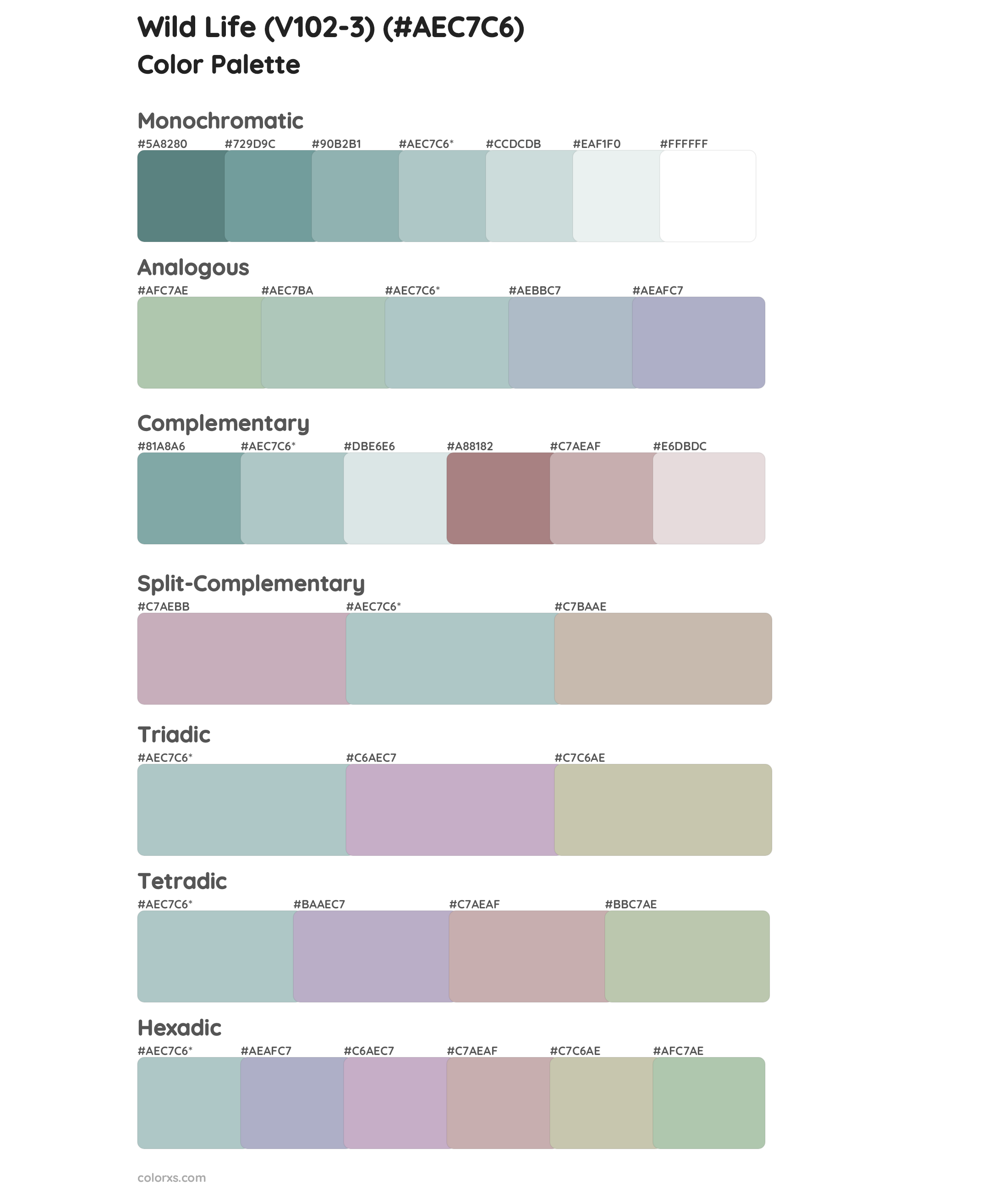 Wild Life (V102-3) Color Scheme Palettes